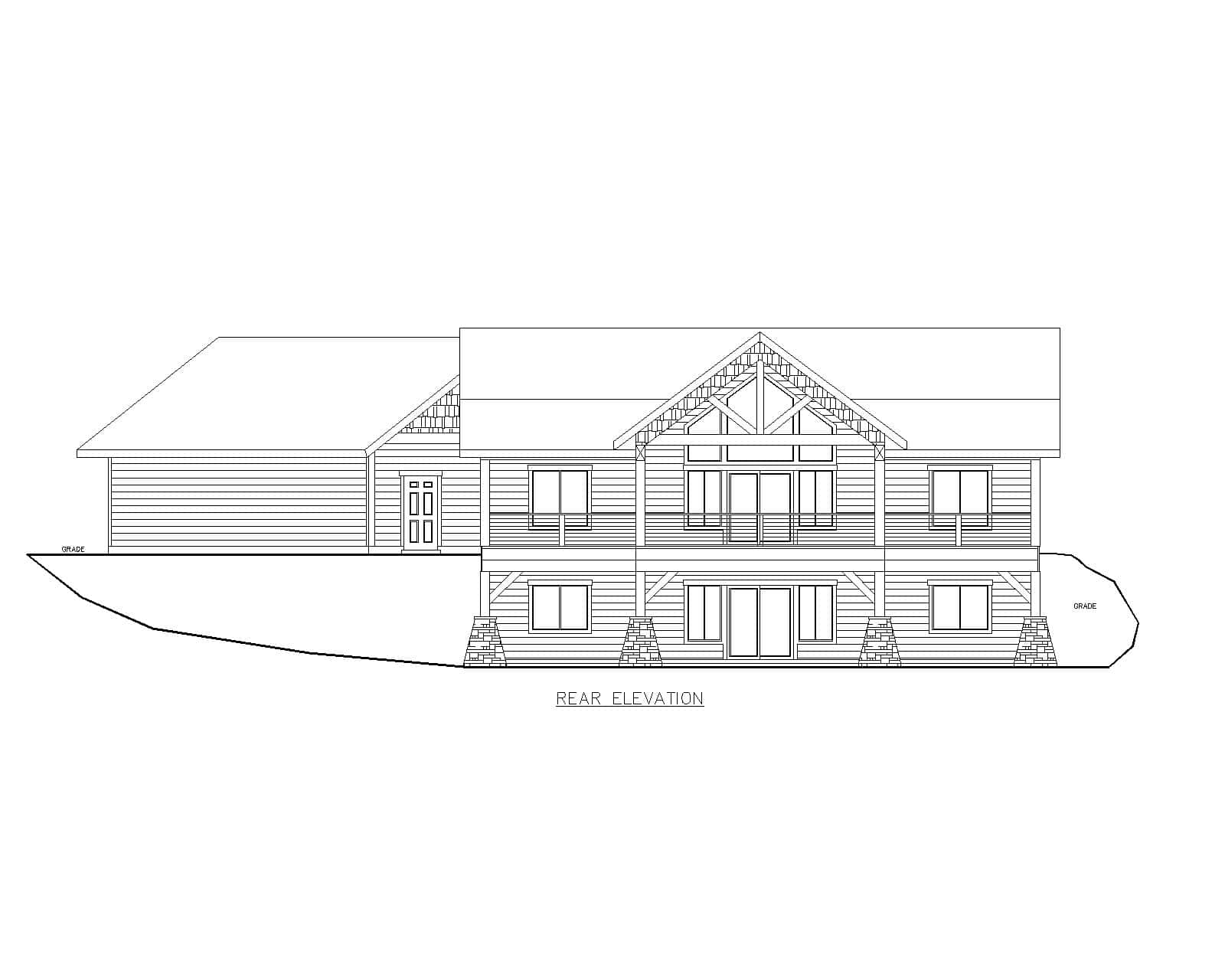 Home Plan Rear Elevation of this 4-Bedroom,2738 Sq Ft Plan -132-1743