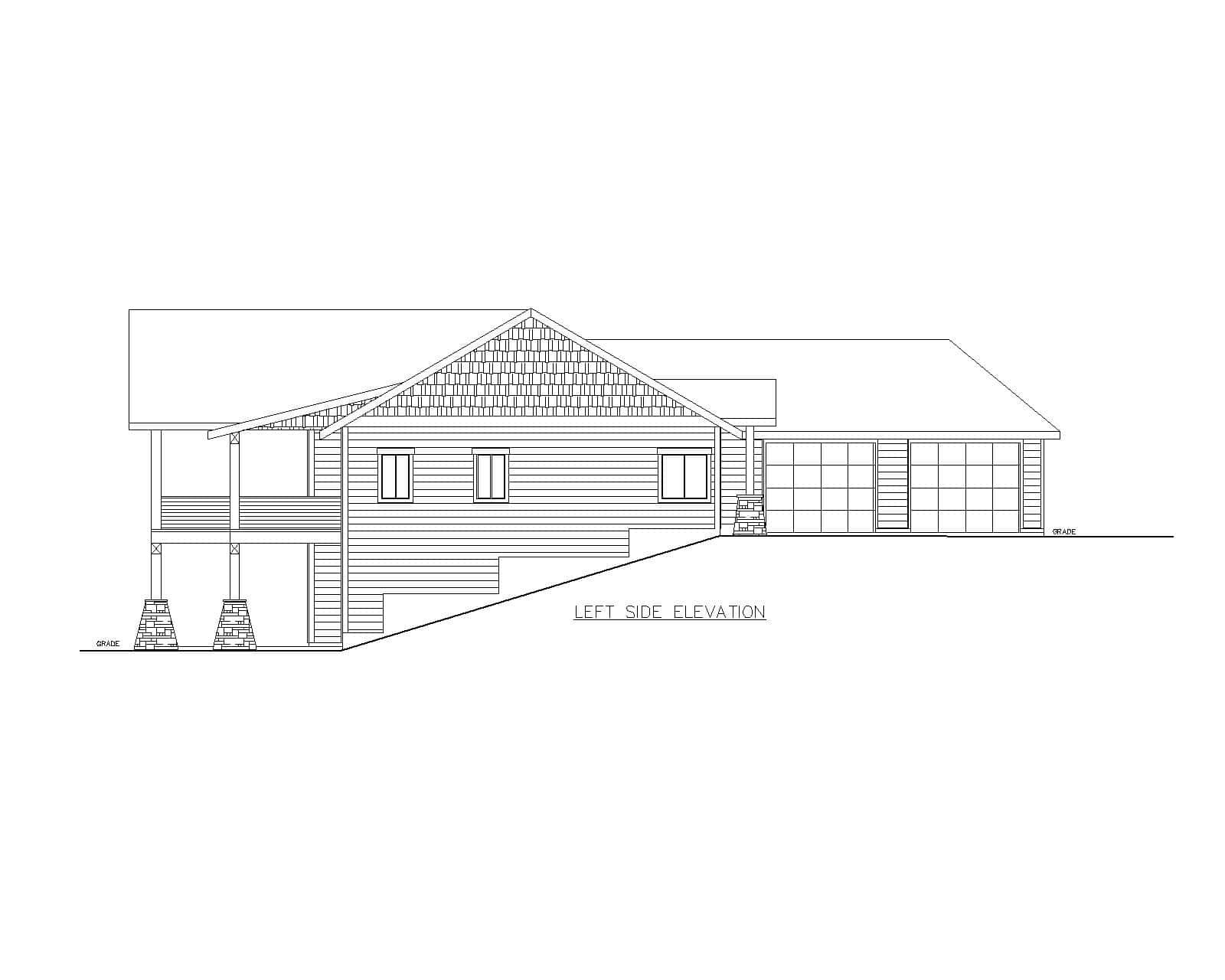 Home Plan Left Elevation of this 4-Bedroom,2738 Sq Ft Plan -132-1744