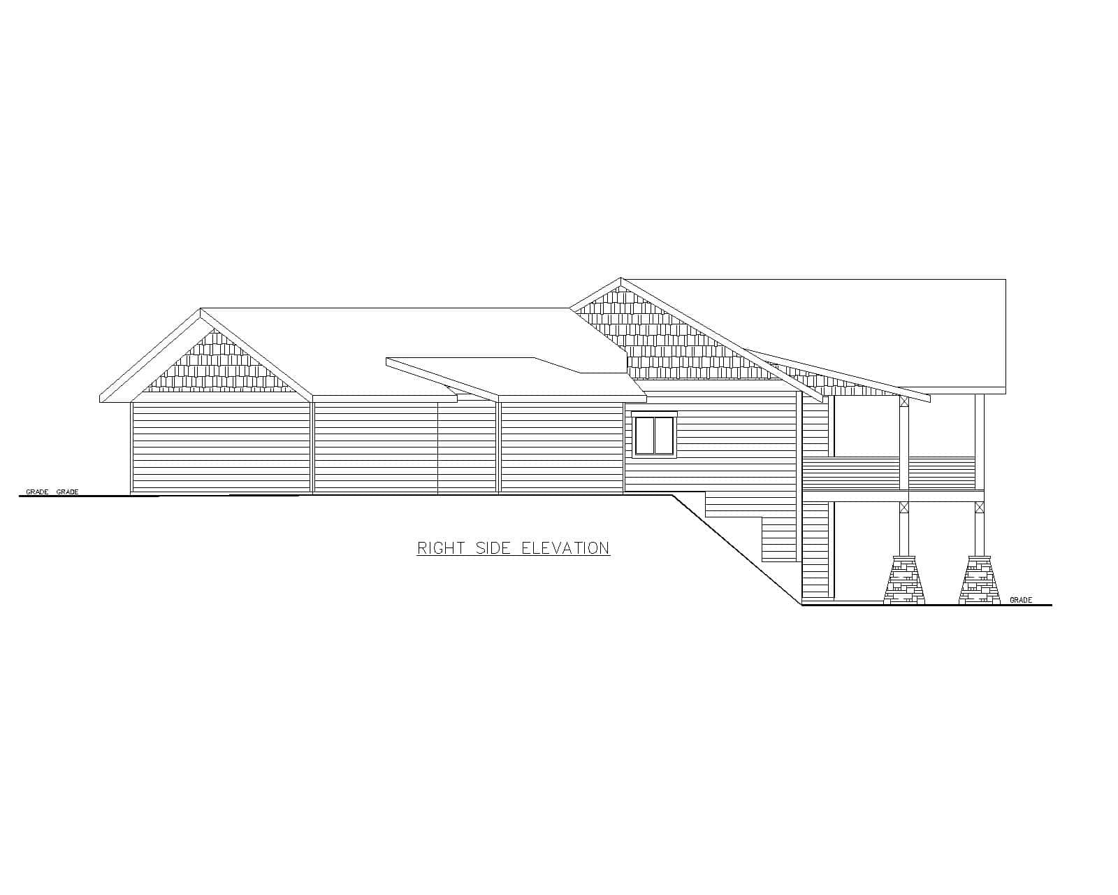 Home Plan Right Elevation of this 4-Bedroom,2738 Sq Ft Plan -132-1744