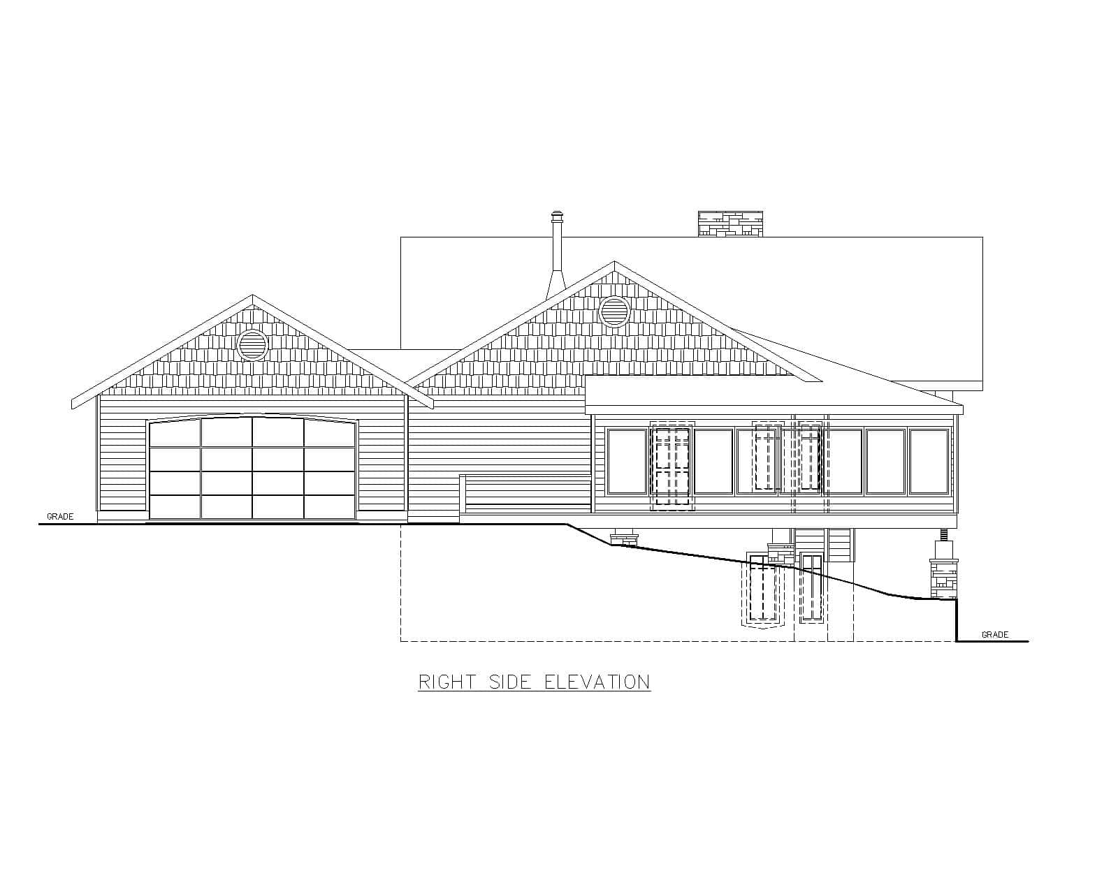 Home Plan Right Elevation of this 4-Bedroom,3313 Sq Ft Plan -132-1745