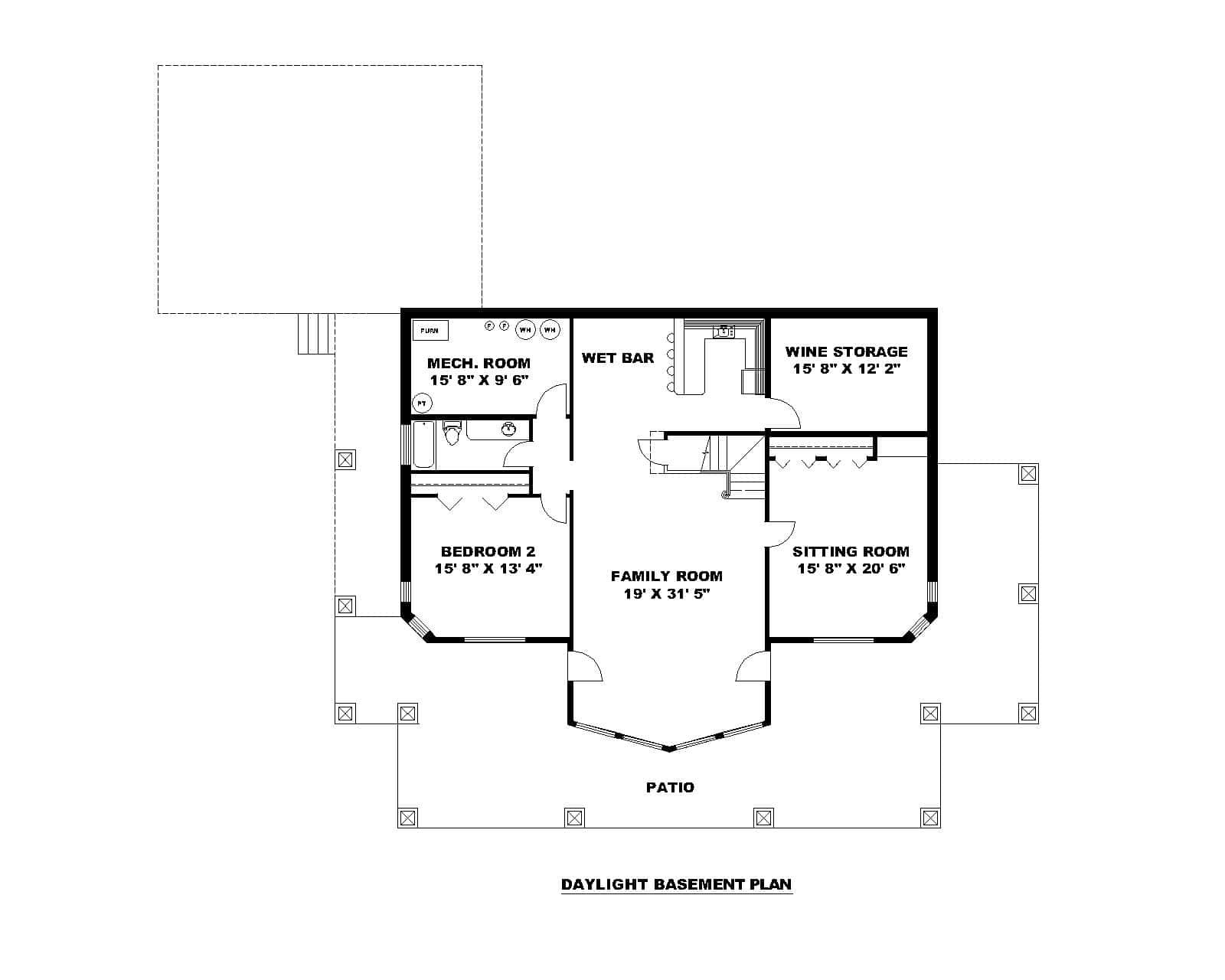 Basement of Rustic Plan #132-1746