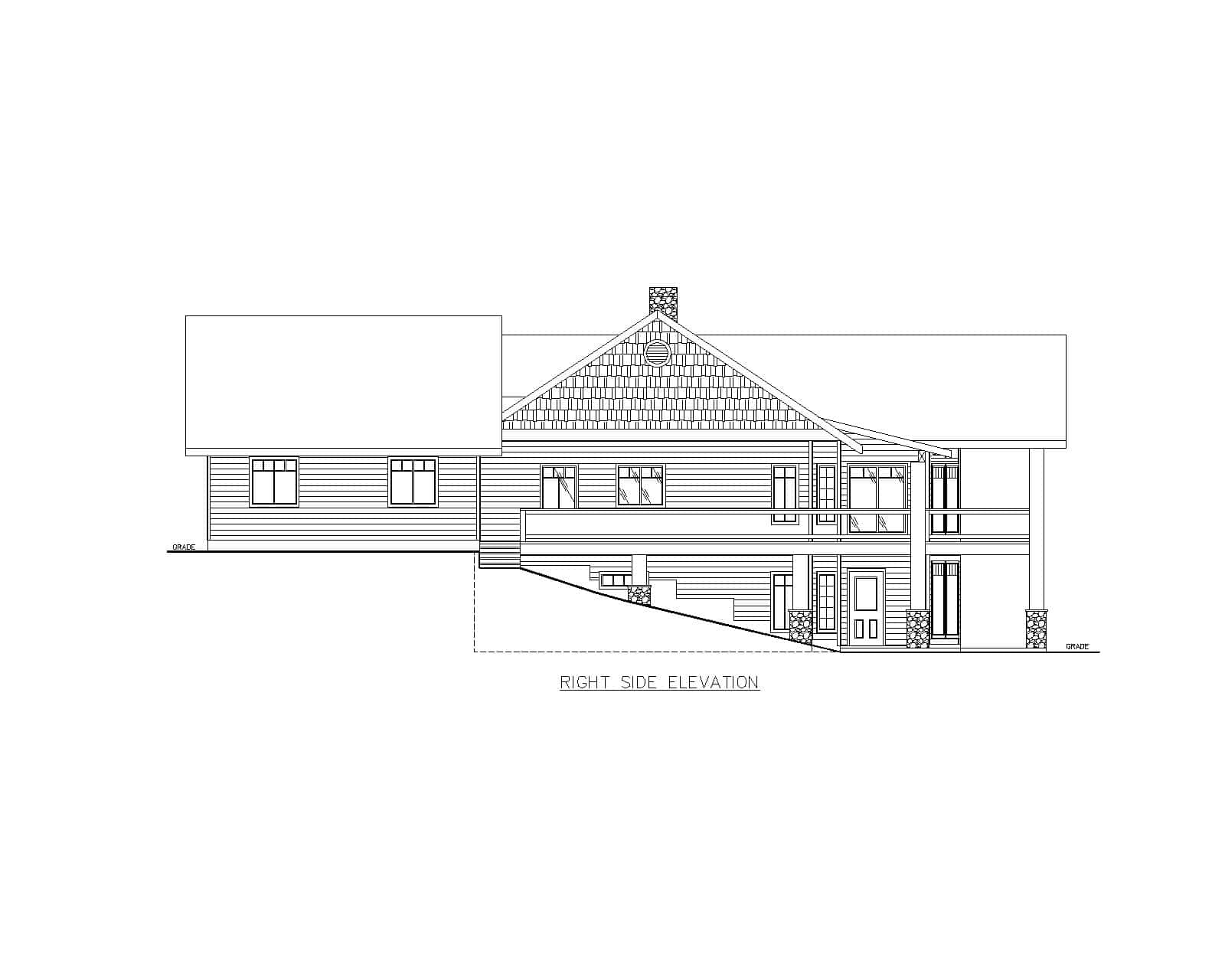 Home Plan Right Elevation of this 4-Bedroom,3875 Sq Ft Plan -132-1746