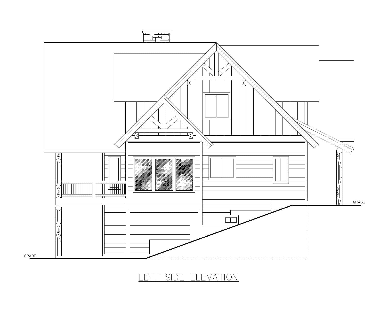 Home Plan Left Elevation of this 3-Bedroom,2480 Sq Ft Plan -132-1747