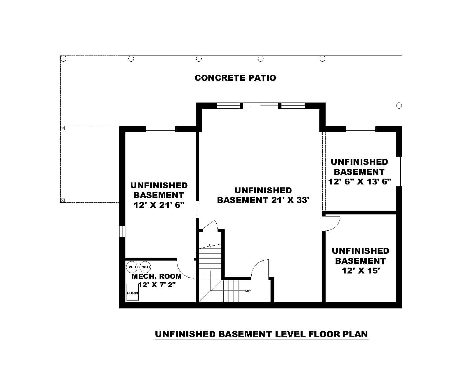 Basement of Craftsman Plan #132-1747