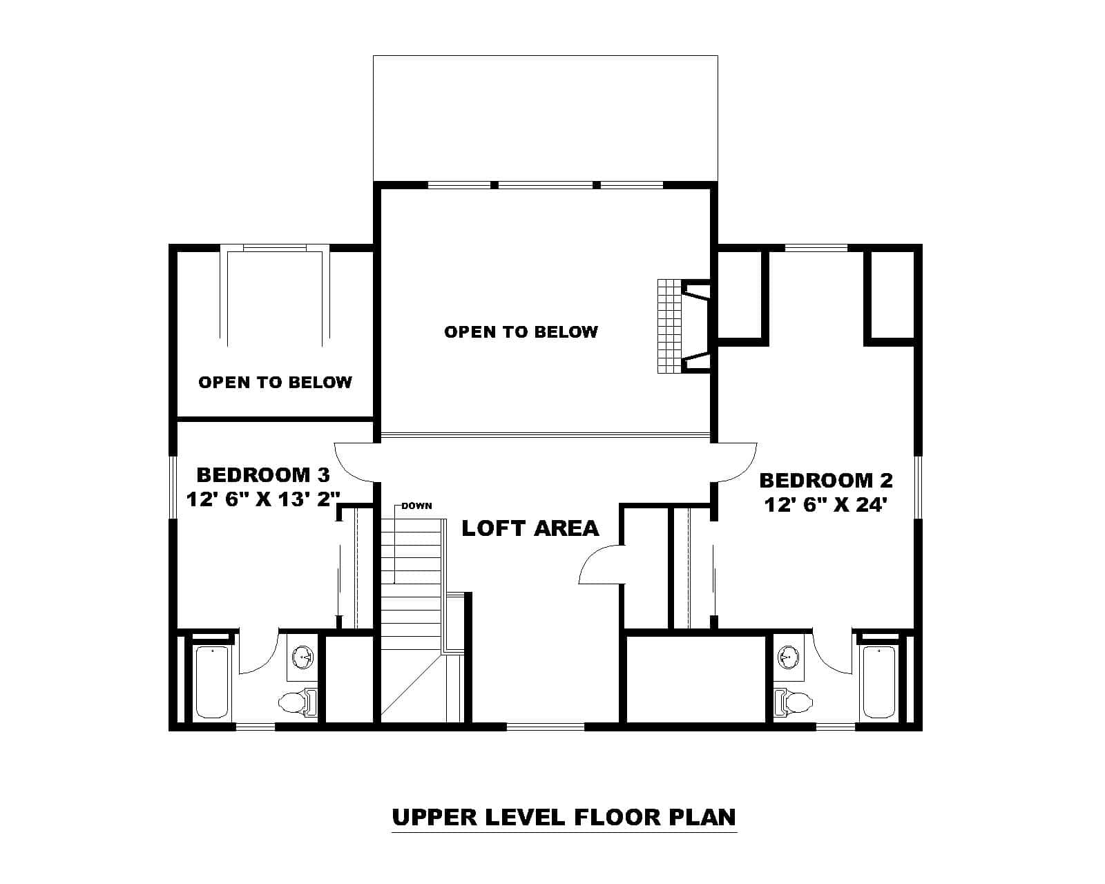 Upper Level of Craftsman Plan #132-1747