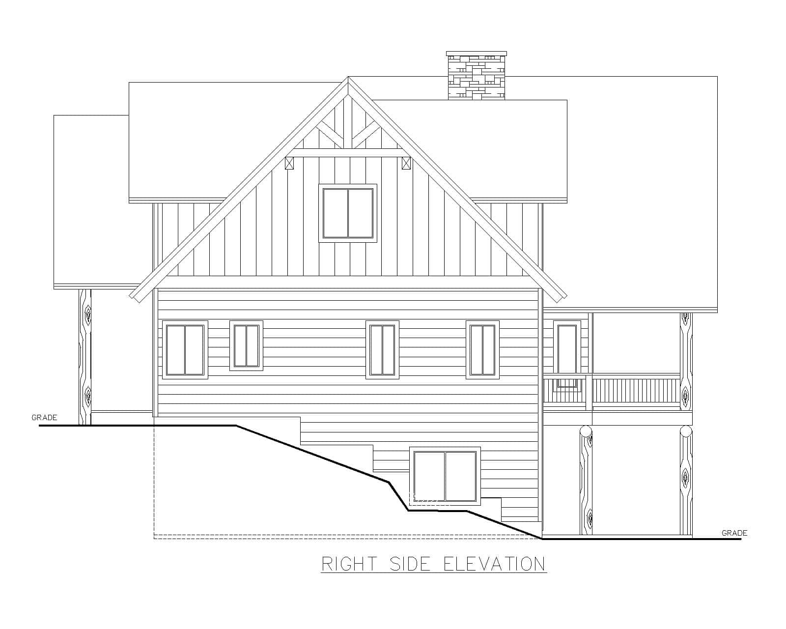 Home Plan Right Elevation of this 3-Bedroom,2480 Sq Ft Plan -132-1747