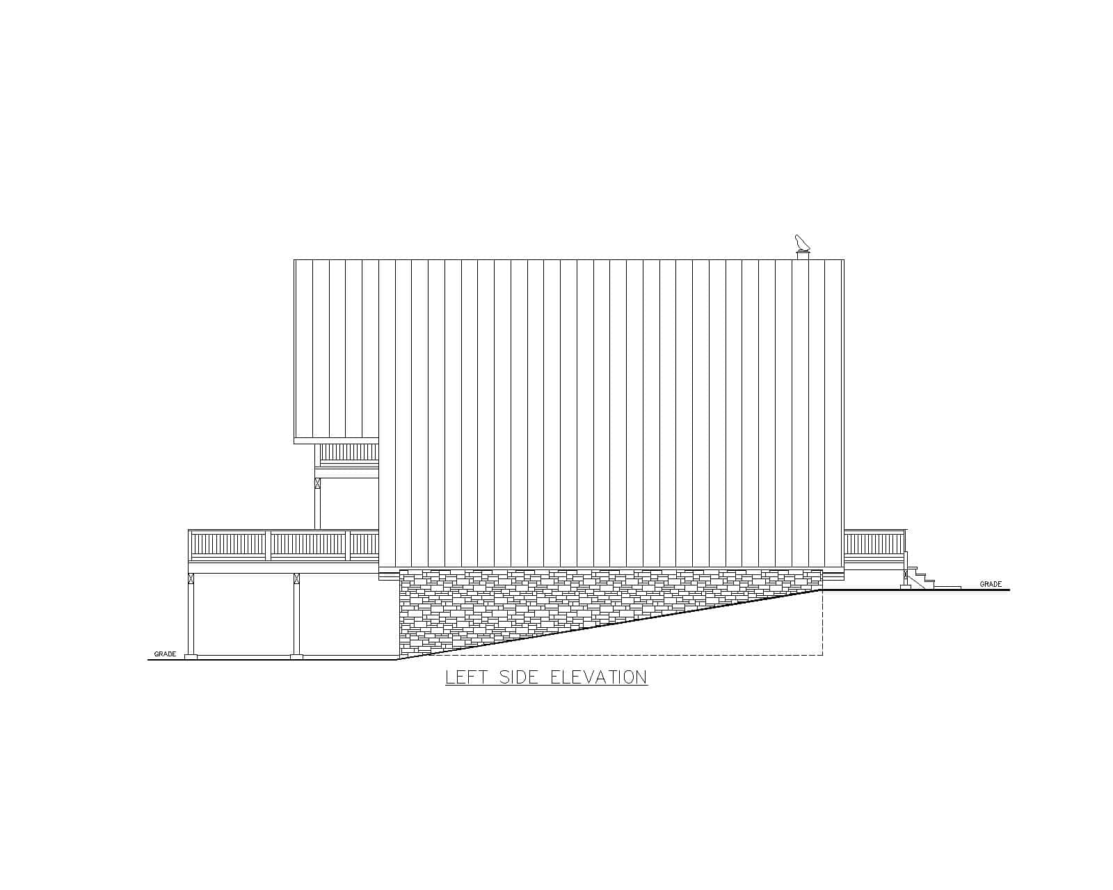 Home Plan Left Elevation of this 2-Bedroom,2906 Sq Ft Plan -132-1748