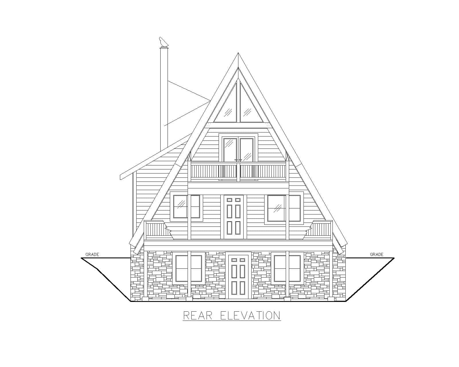 Home Plan Rear Elevation of this 2-Bedroom,2906 Sq Ft Plan -132-1748