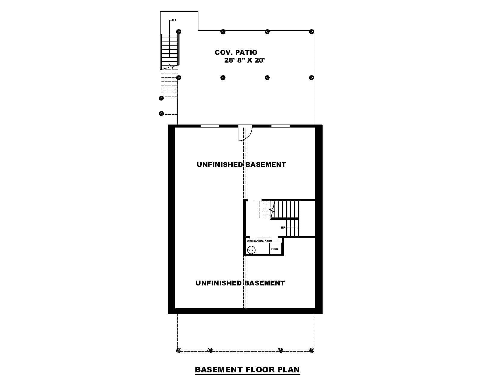 Basement of A Frame Plan #132-1748
