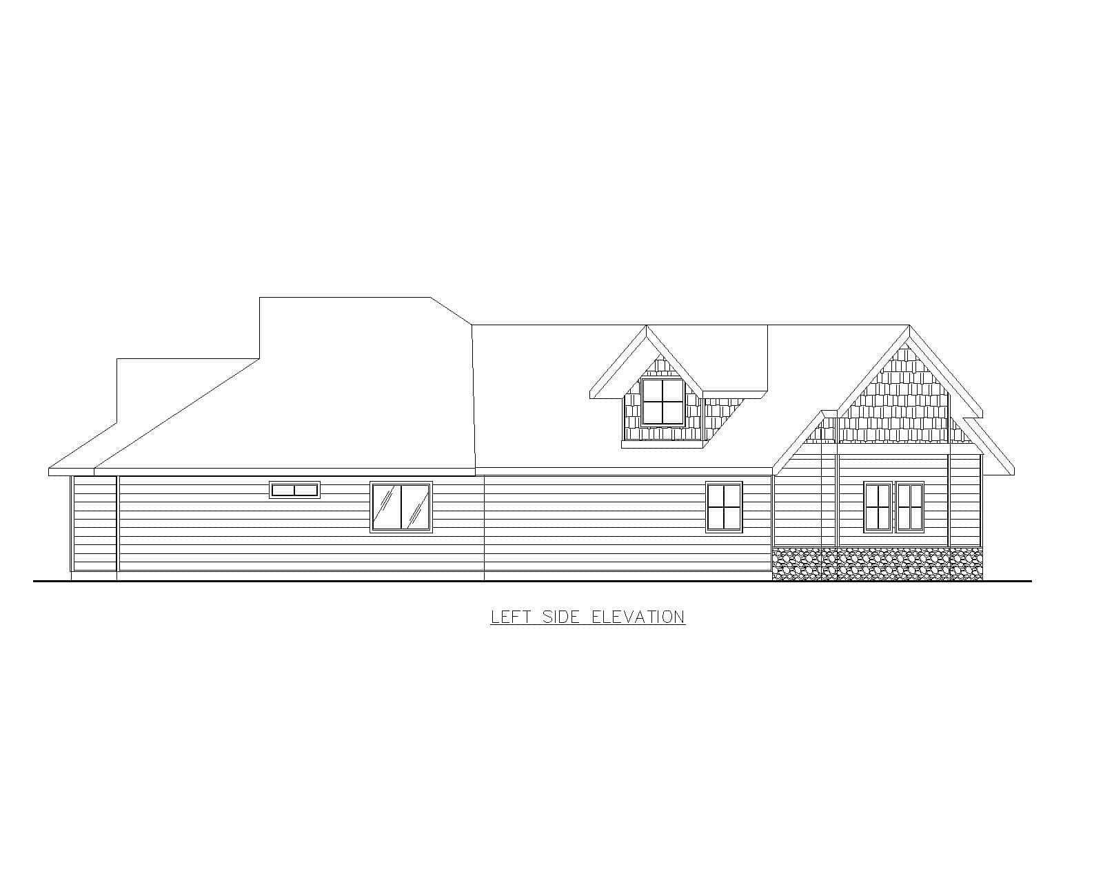 Home Plan Left Elevation of this 3-Bedroom,2435 Sq Ft Plan -132-1749