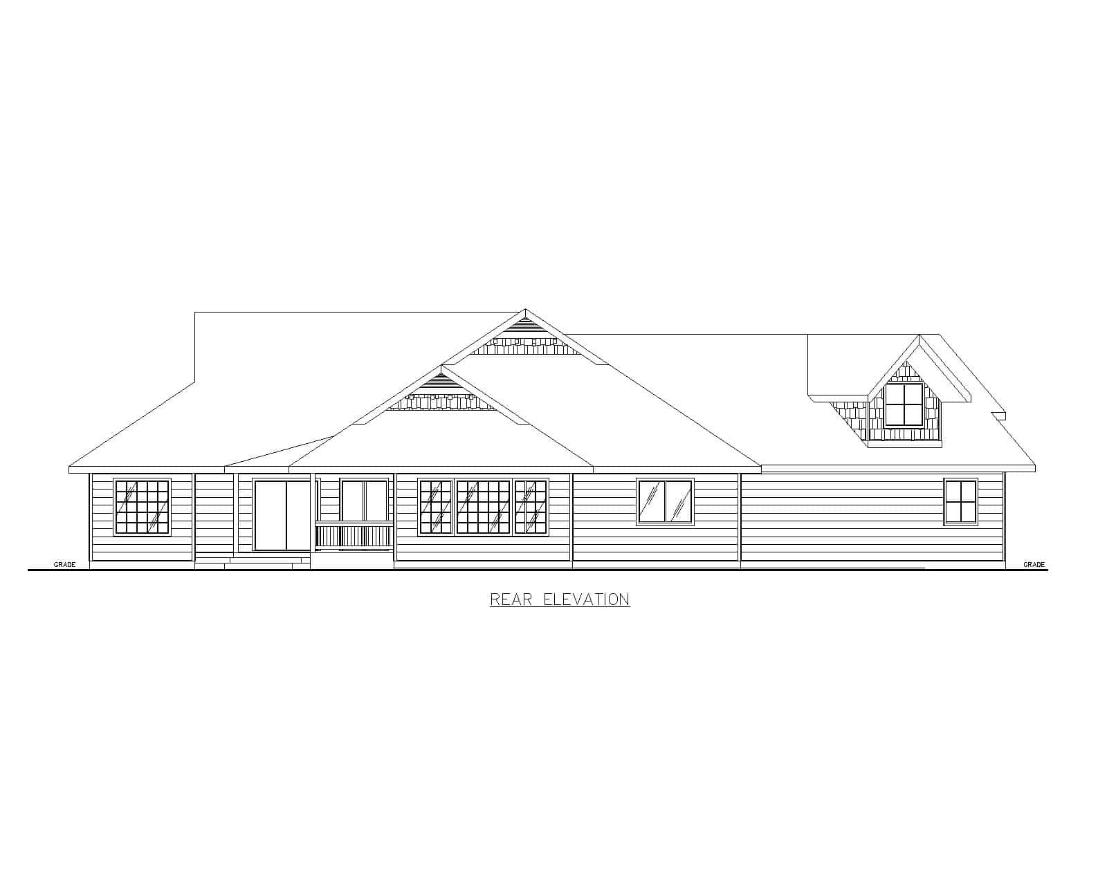 Home Plan Rear Elevation of this 3-Bedroom,2435 Sq Ft Plan -132-1749