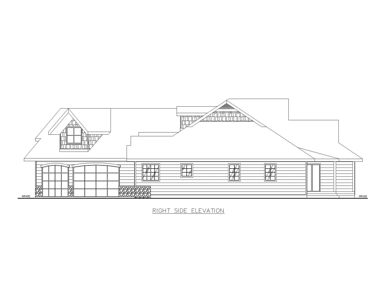 Home Plan Right Elevation of this 3-Bedroom,2435 Sq Ft Plan -132-1749