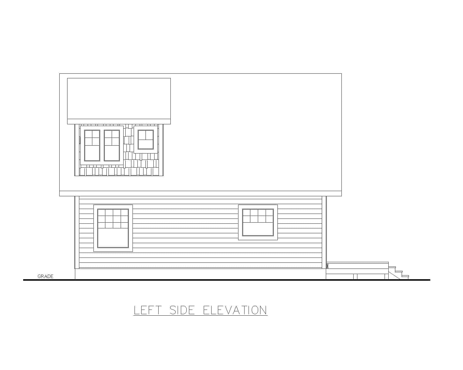 Home Plan Left Elevation of this 2-Bedroom,1200 Sq Ft Plan -132-1750