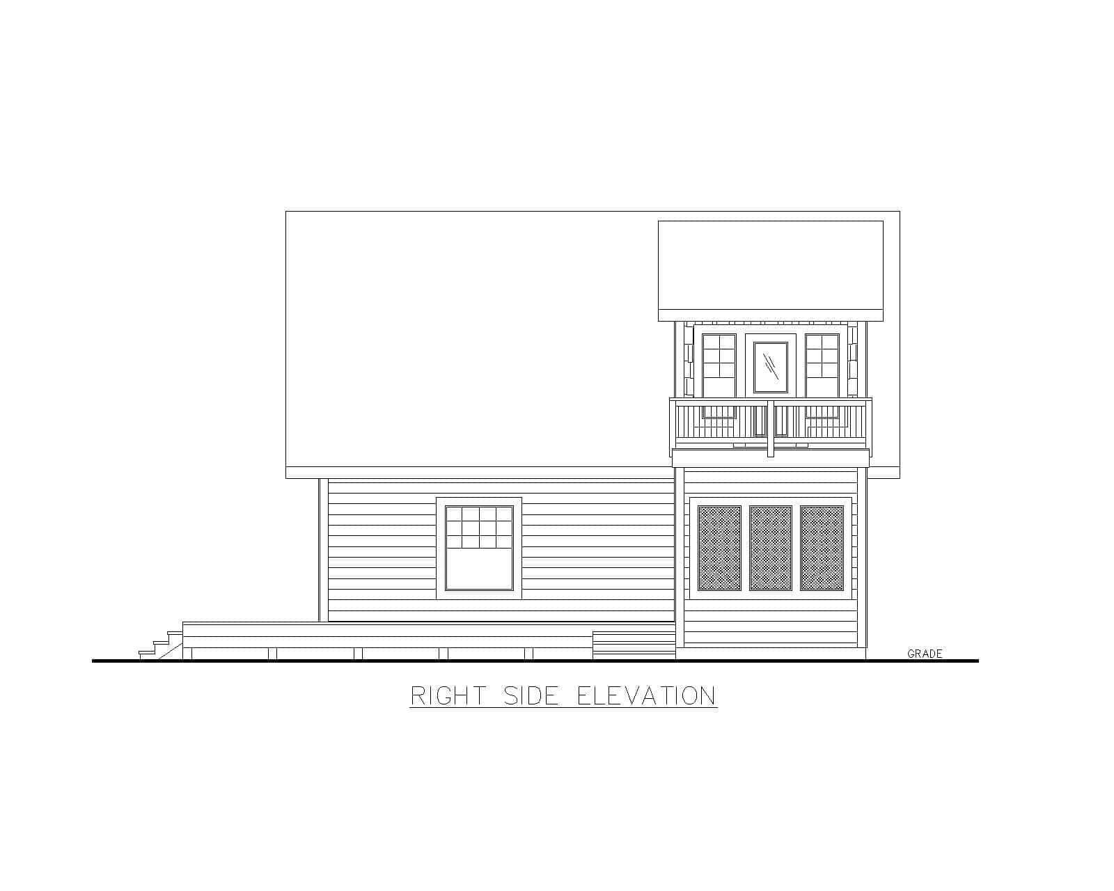 Home Plan Right Elevation of this 2-Bedroom,1200 Sq Ft Plan -132-1750