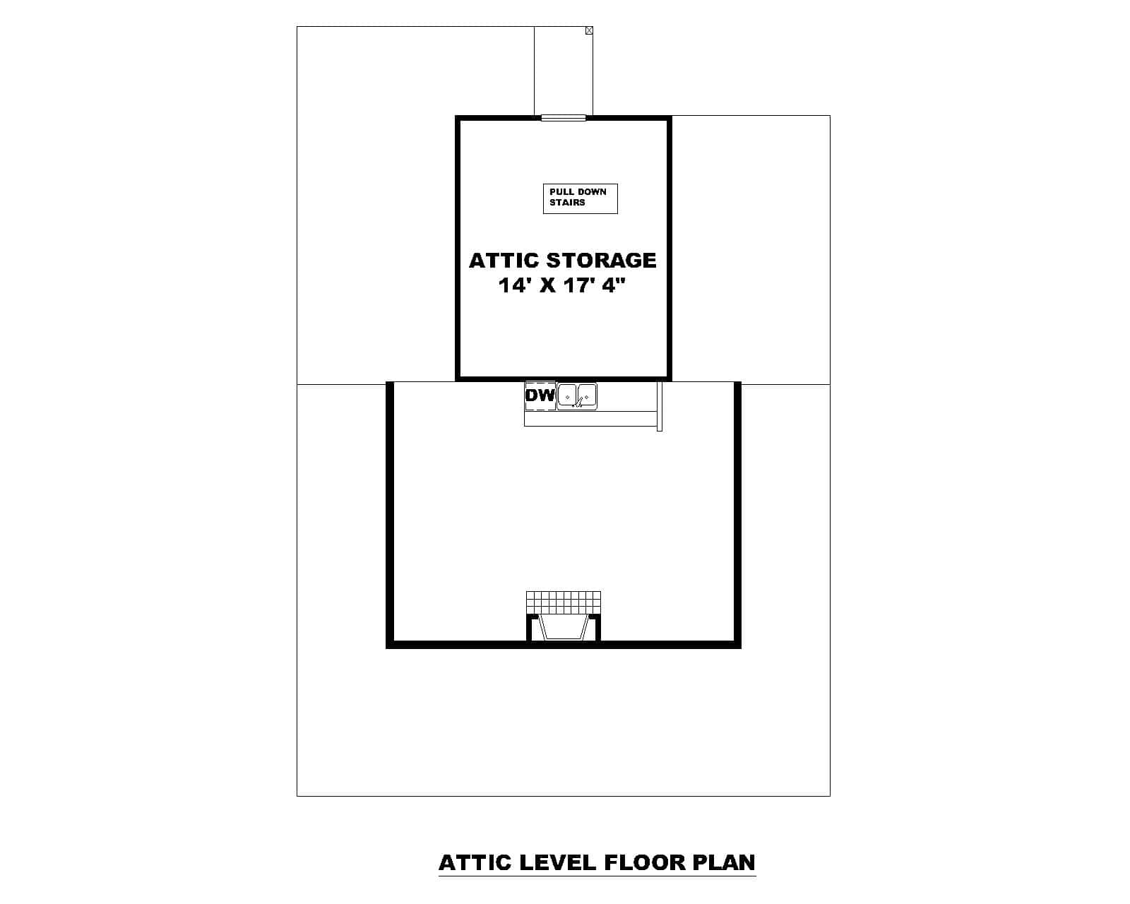Main Level of Bungalow Plan #132-1751