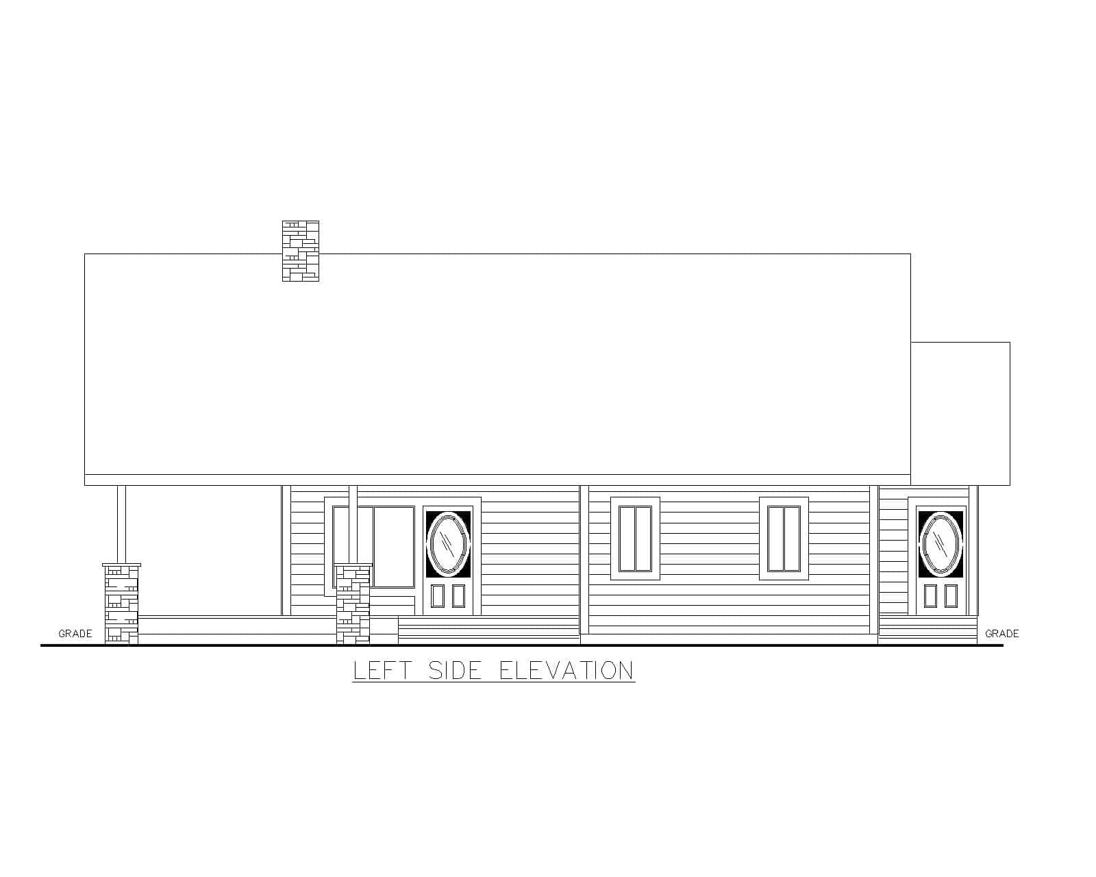 Home Plan Left Elevation of this 2-Bedroom,1440 Sq Ft Plan -132-1751