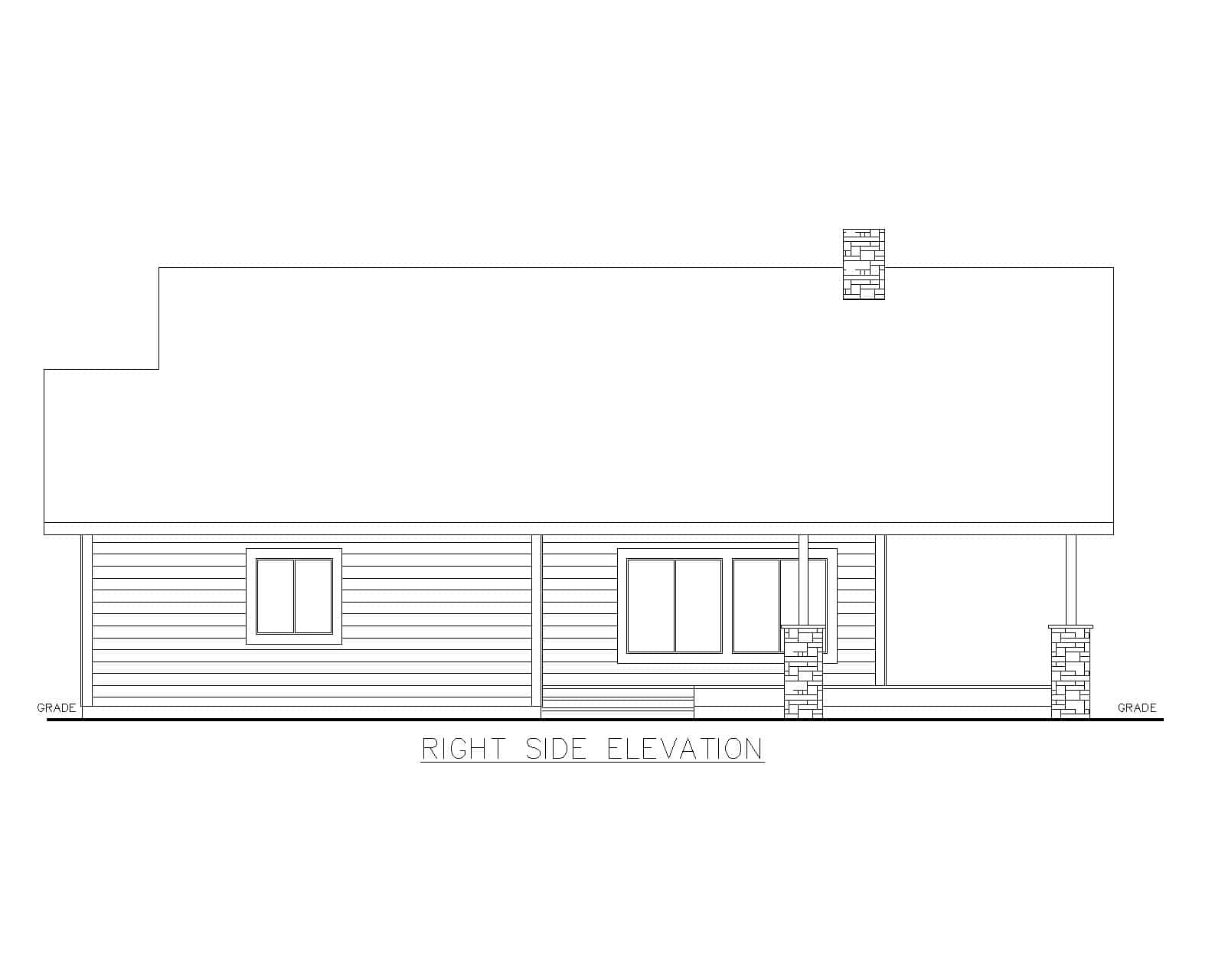 Home Plan Right Elevation of this 2-Bedroom,1440 Sq Ft Plan -132-1751