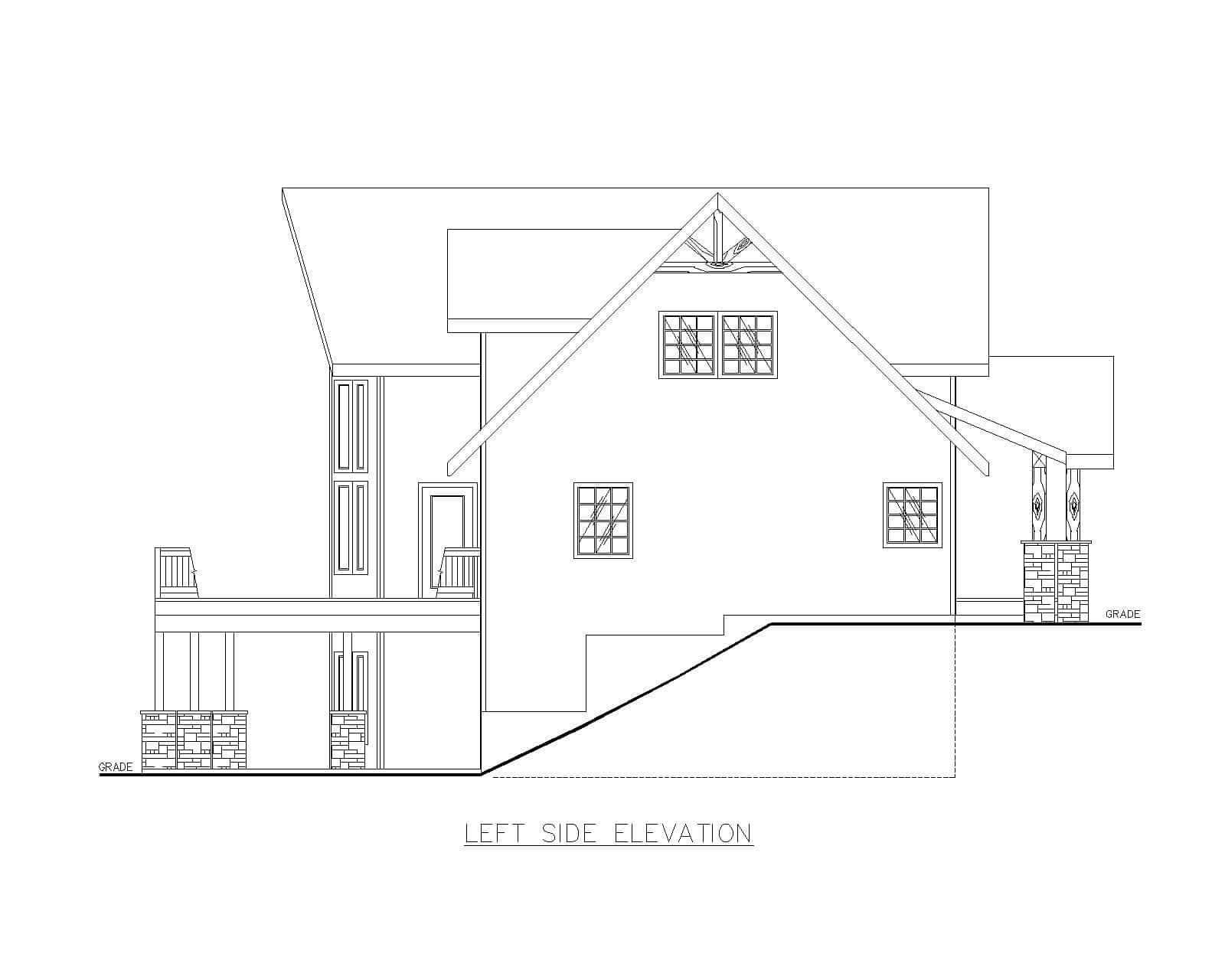 Home Plan Left Elevation of this 3-Bedroom,3717 Sq Ft Plan -132-1752