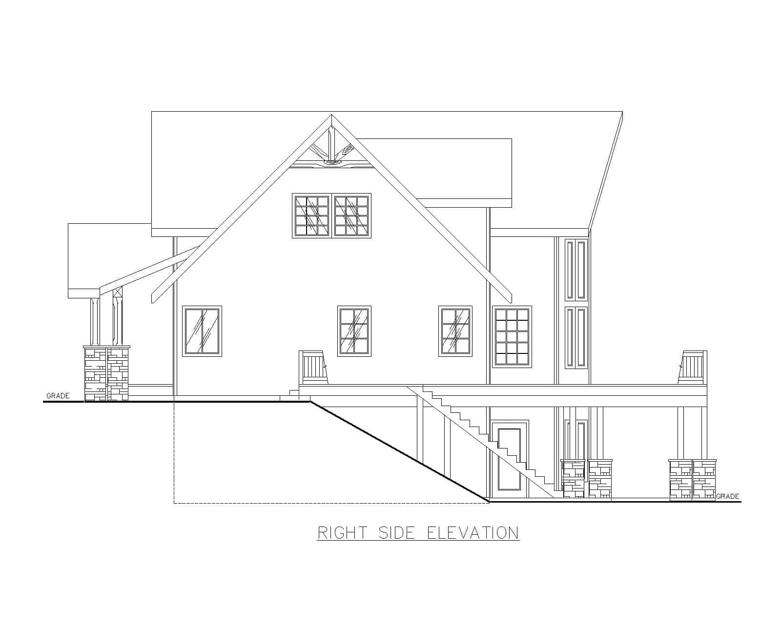 Home Plan Right Elevation of this 3-Bedroom,3717 Sq Ft Plan -132-1752