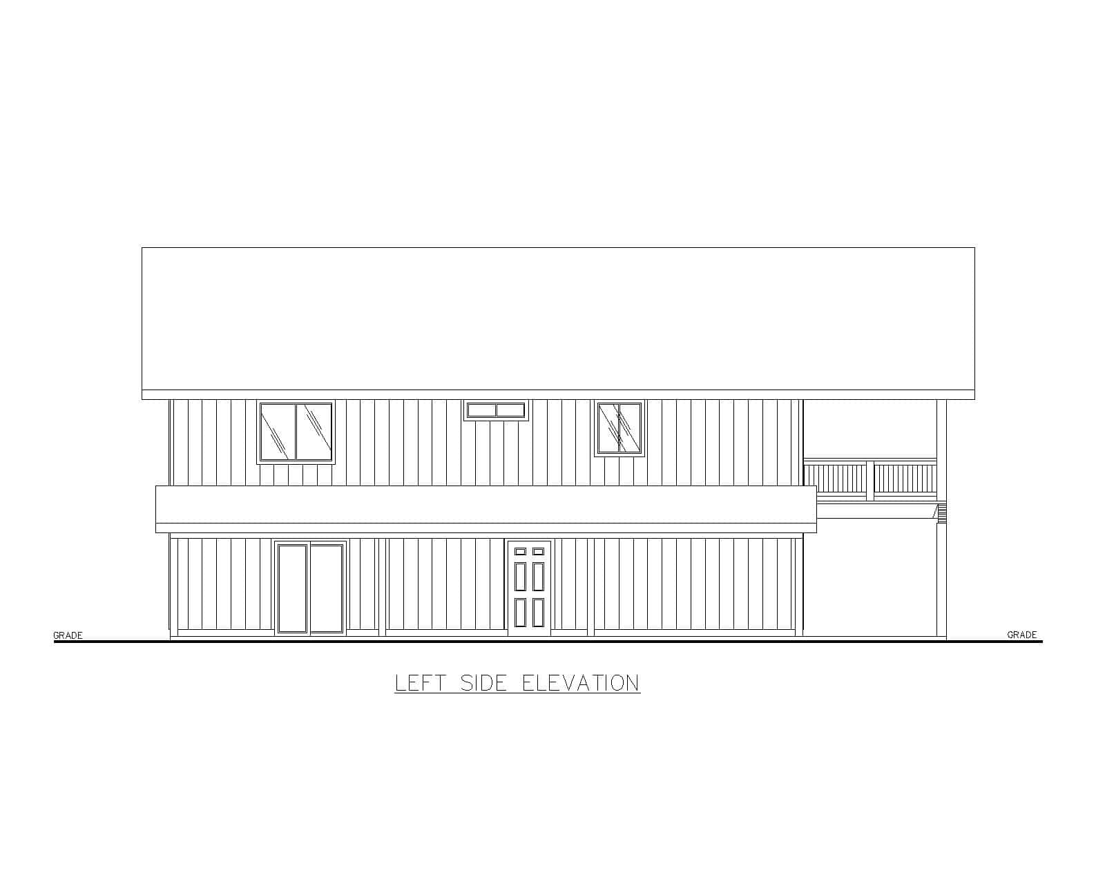 Home Plan Left Elevation of this 2-Bedroom,1876 Sq Ft Plan -132-1753