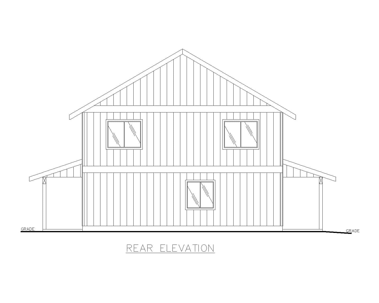 Home Plan Rear Elevation of this 2-Bedroom,1876 Sq Ft Plan -132-1753