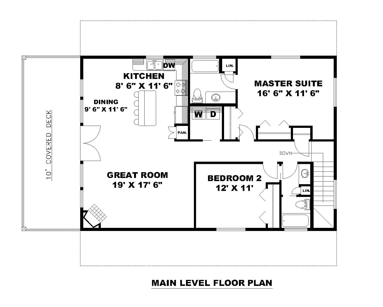Main Level of Garage w/Apartments Plan #132-1753