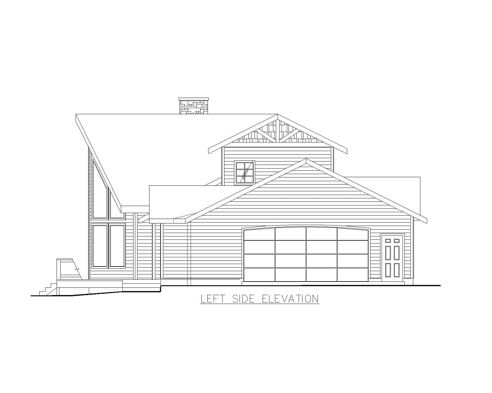 Home Plan Left Elevation of this 3-Bedroom,2324 Sq Ft Plan -132-1754