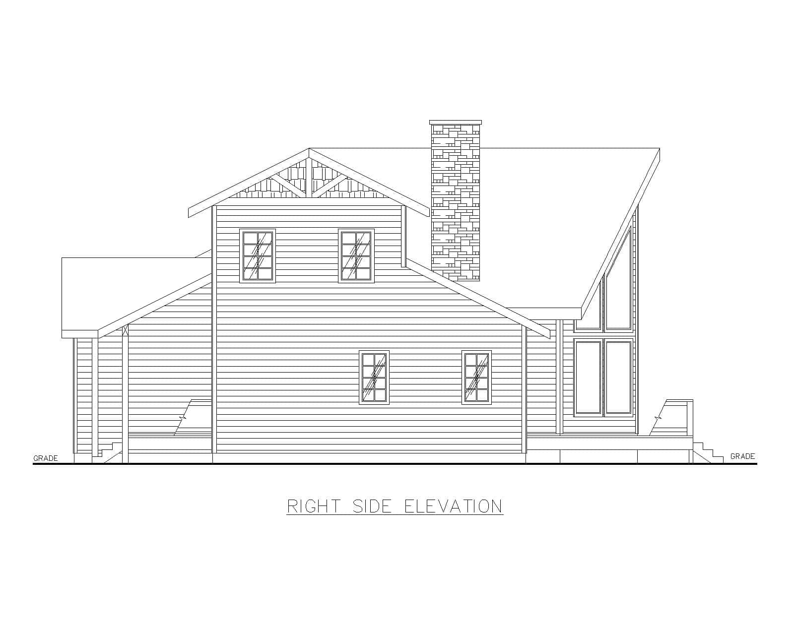 Home Plan Right Elevation of this 3-Bedroom,2324 Sq Ft Plan -132-1754