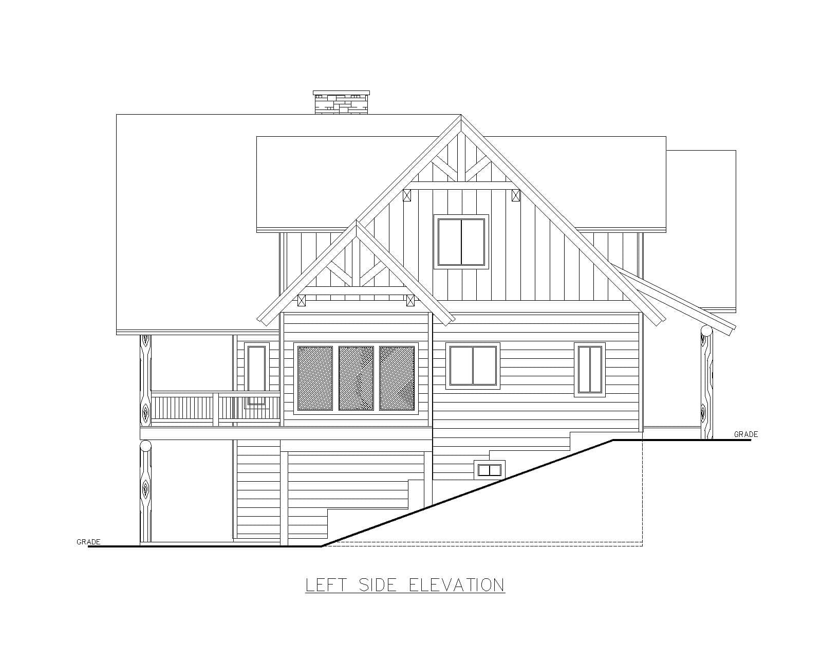 Home Plan Left Elevation of this 5-Bedroom,4024 Sq Ft Plan -132-1755