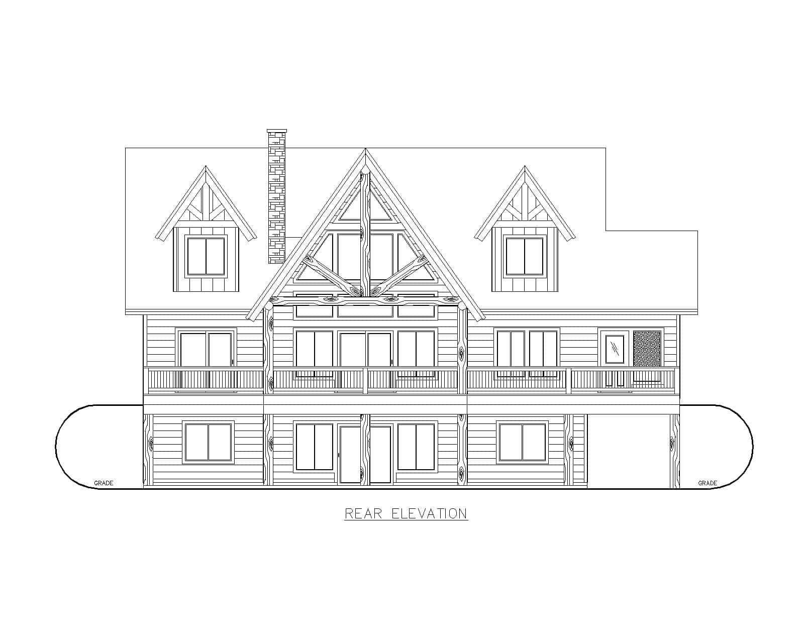 Home Plan Rear Elevation of this 5-Bedroom,4024 Sq Ft Plan -132-1755
