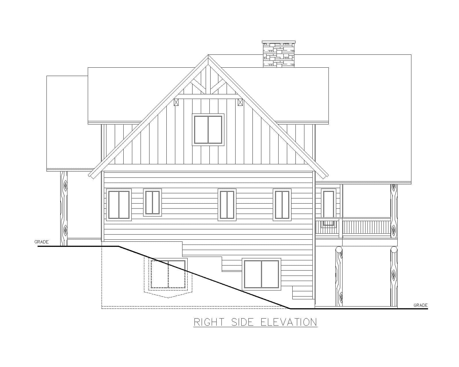 Home Plan Right Elevation of this 5-Bedroom,4024 Sq Ft Plan -132-1755