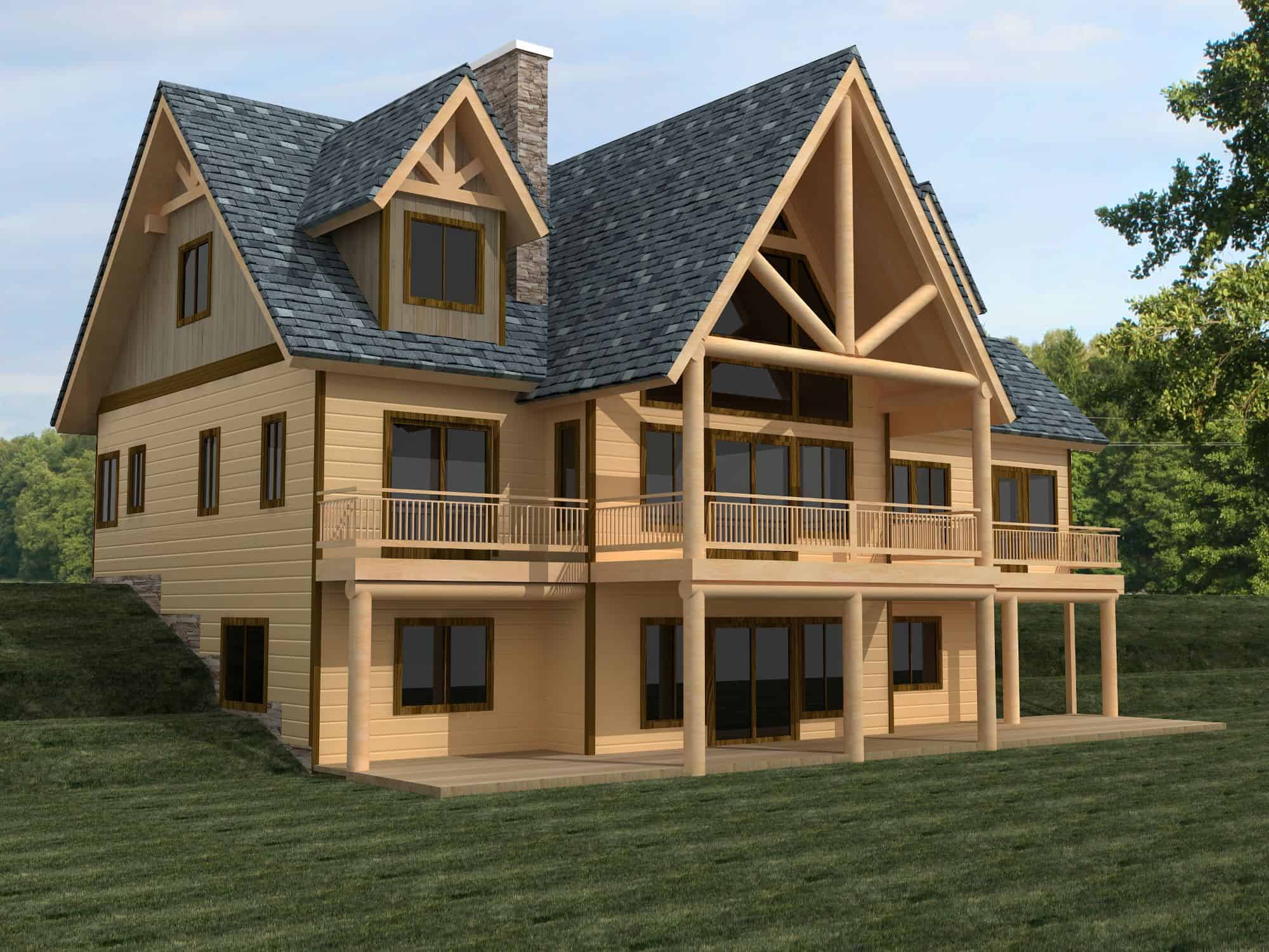 Front elevation of Craftsman home (ThePlanCollection: House Plan #132-1755)