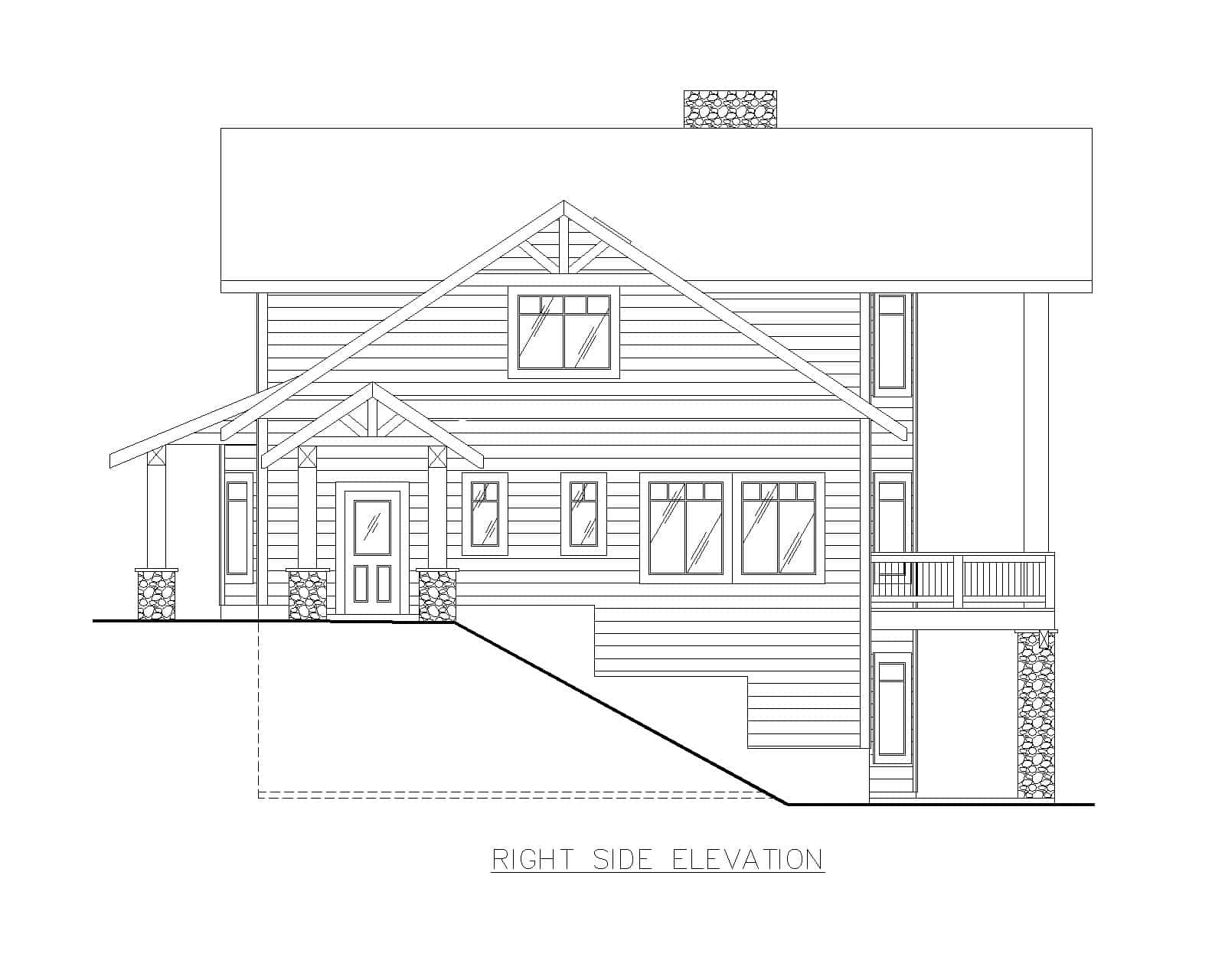 Home Plan Right Elevation of this 3-Bedroom,3710 Sq Ft Plan -132-1756