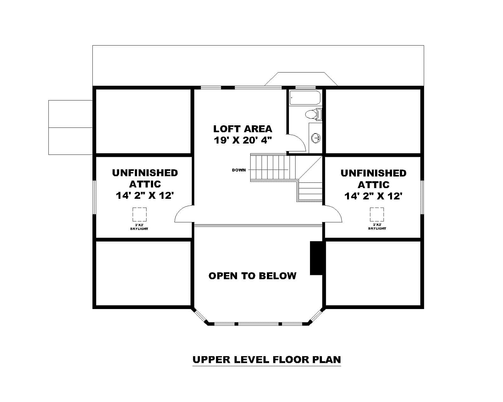 Upper Level of Craftsman Plan #132-1756