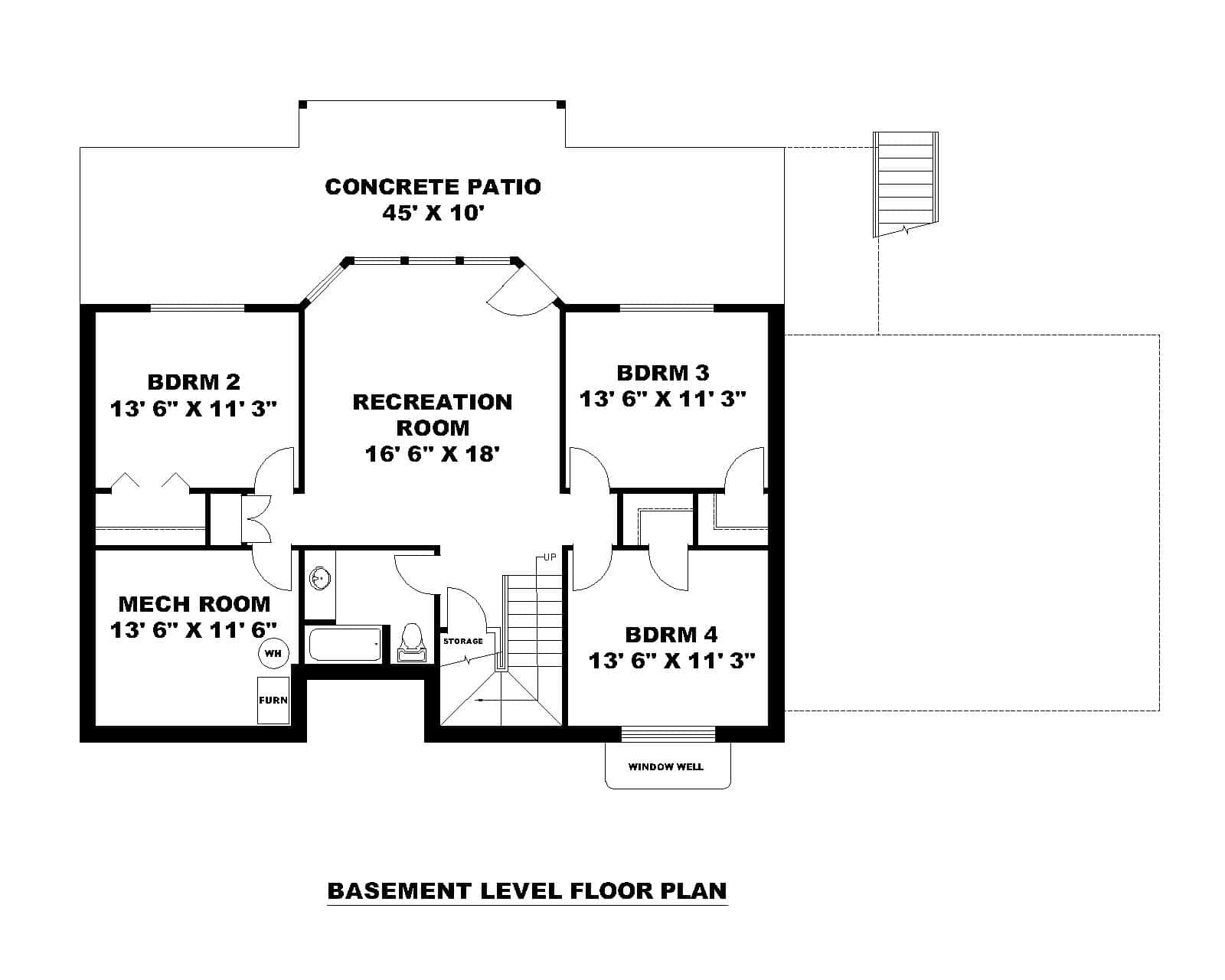 Basement of Rustic Plan #132-1757