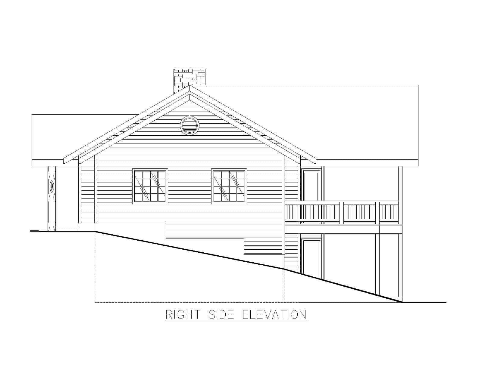 Home Plan Right Elevation of this 4-Bedroom,2544 Sq Ft Plan -132-1757