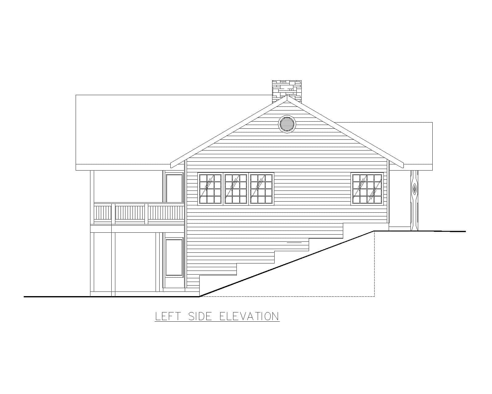 Home Plan Left Elevation of this 4-Bedroom,2544 Sq Ft Plan -132-1757