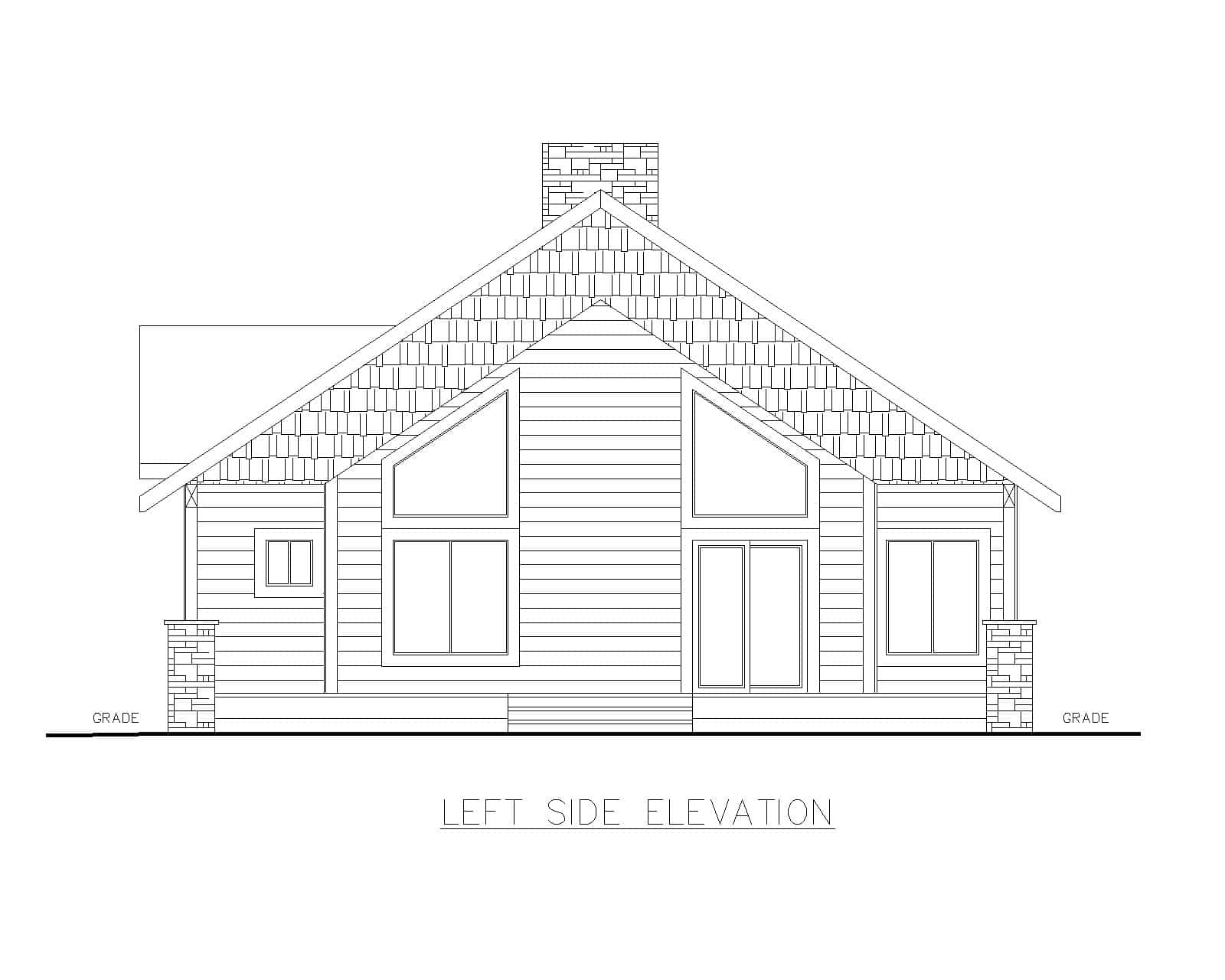 Home Plan Left Elevation of this 2-Bedroom,1464 Sq Ft Plan -132-1758