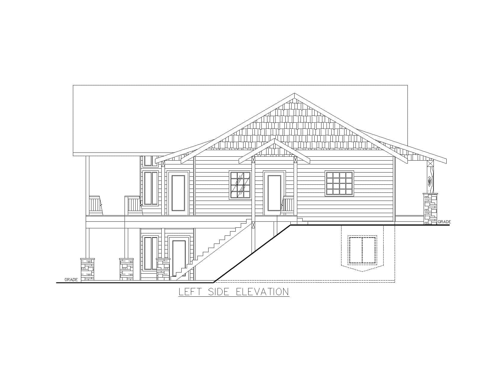 Home Plan Left Elevation of this 3-Bedroom,3246 Sq Ft Plan -132-1759