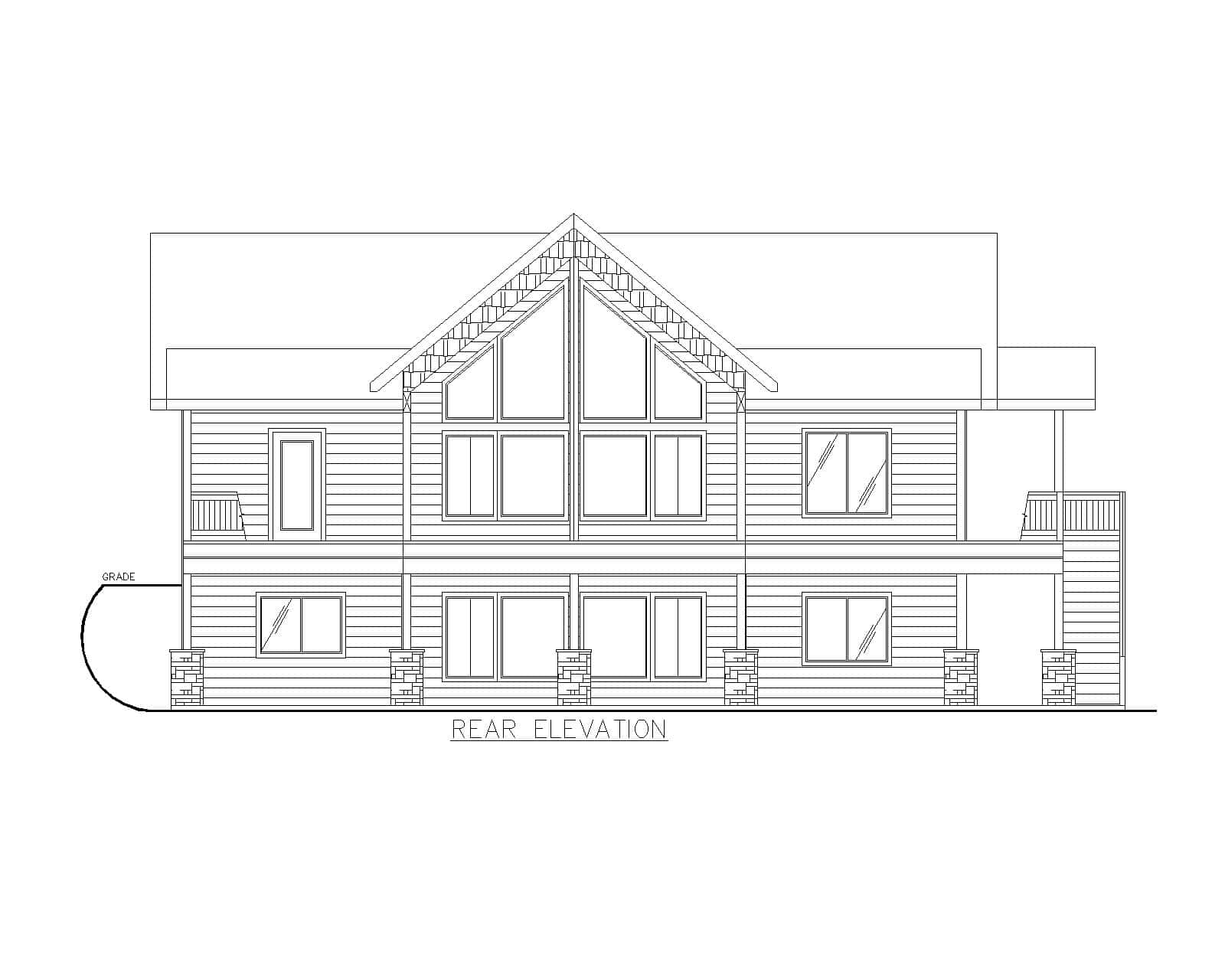 Home Plan Rear Elevation of this 3-Bedroom,3246 Sq Ft Plan -132-1759