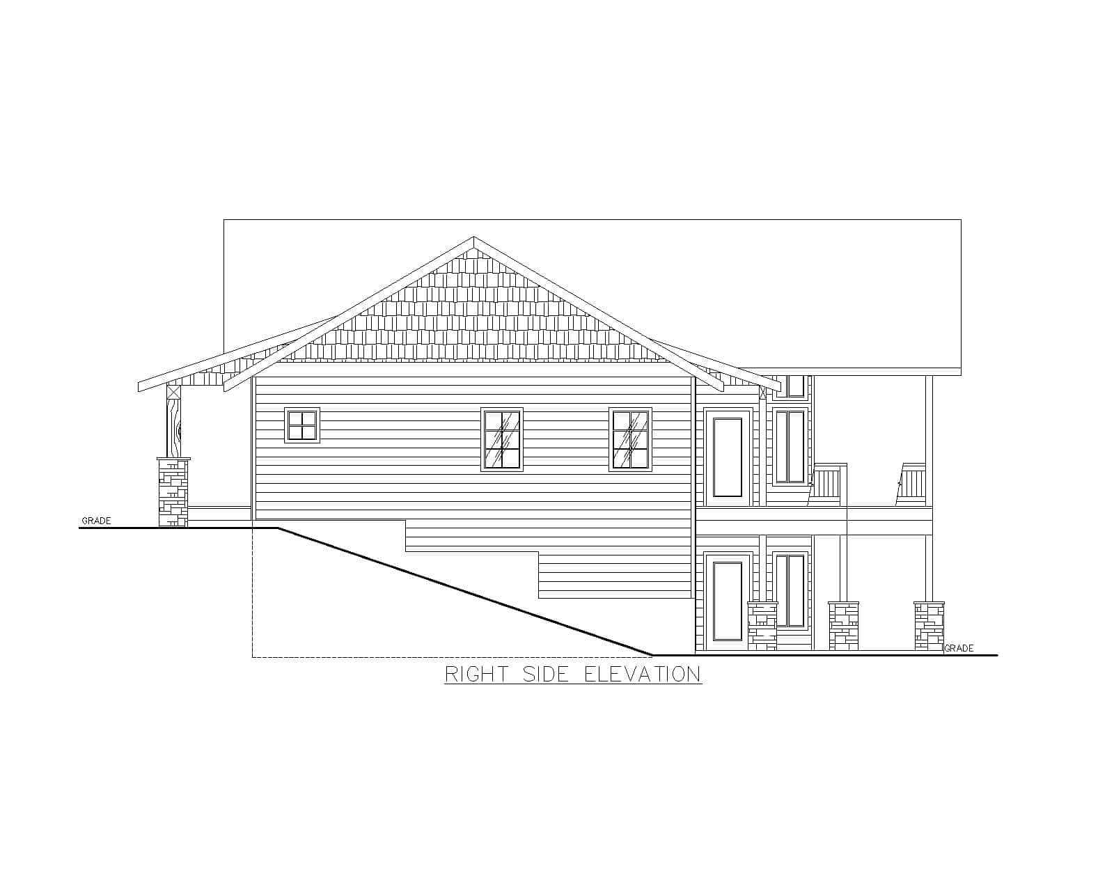 Home Plan Right Elevation of this 3-Bedroom,3246 Sq Ft Plan -132-1759