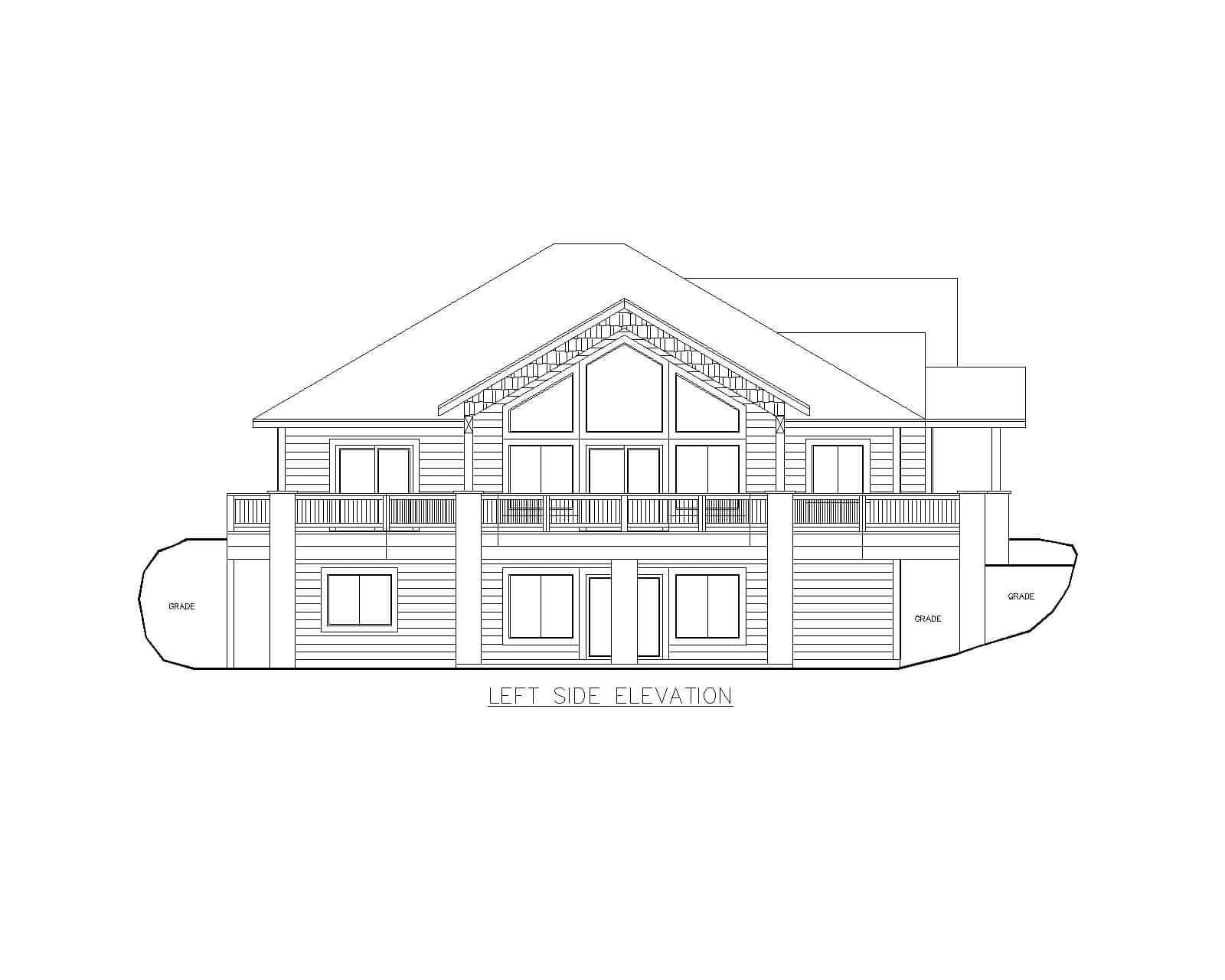Home Plan Left Elevation of this 5-Bedroom,3744 Sq Ft Plan -132-1760