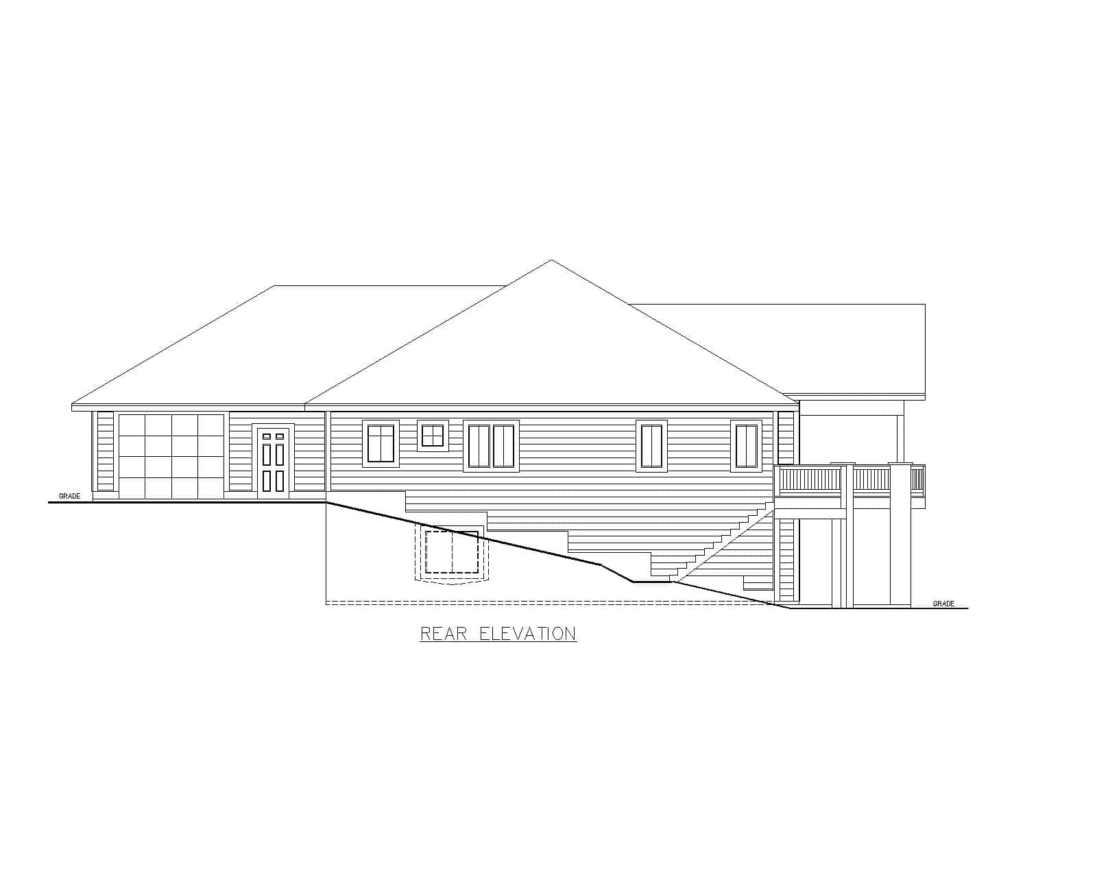 Home Plan Rear Elevation of this 5-Bedroom,3744 Sq Ft Plan -132-1760