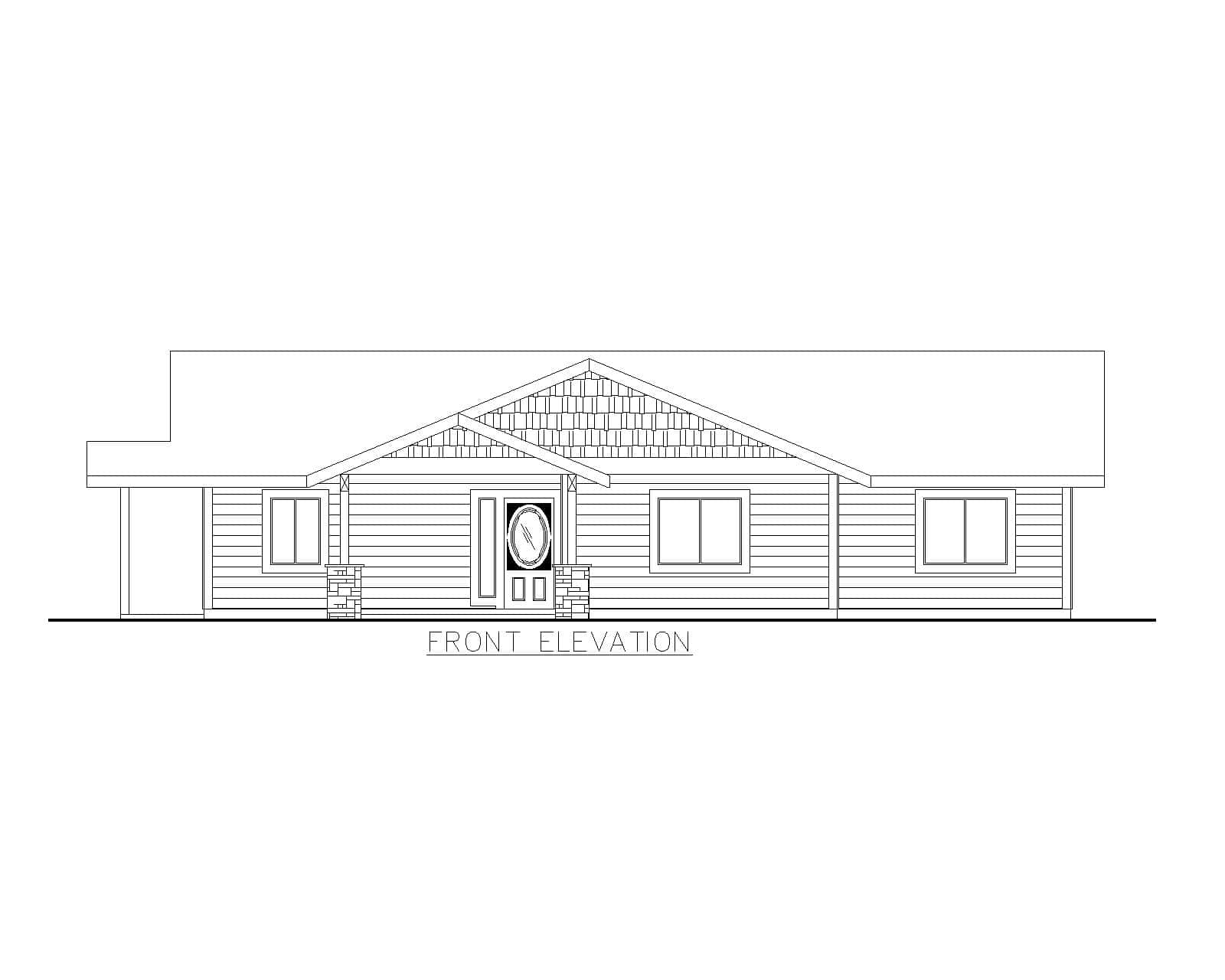 Home Plan Front Elevation of this 3-Bedroom,1826 Sq Ft Plan -132-1761