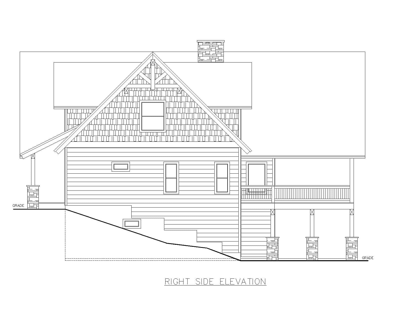 Home Plan Right Elevation of this 3-Bedroom,2727 Sq Ft Plan -132-1762