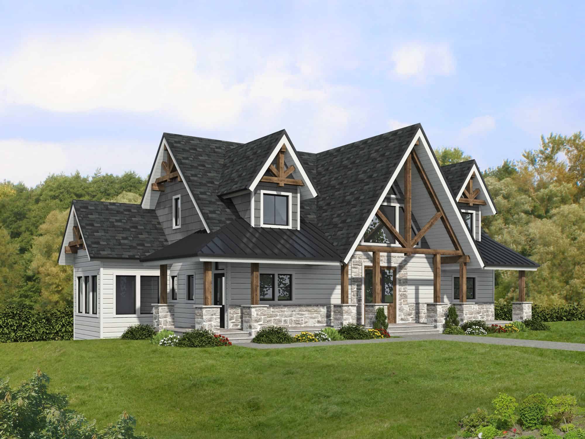 Front elevation of Rustic home (ThePlanCollection: House Plan #132-1762)