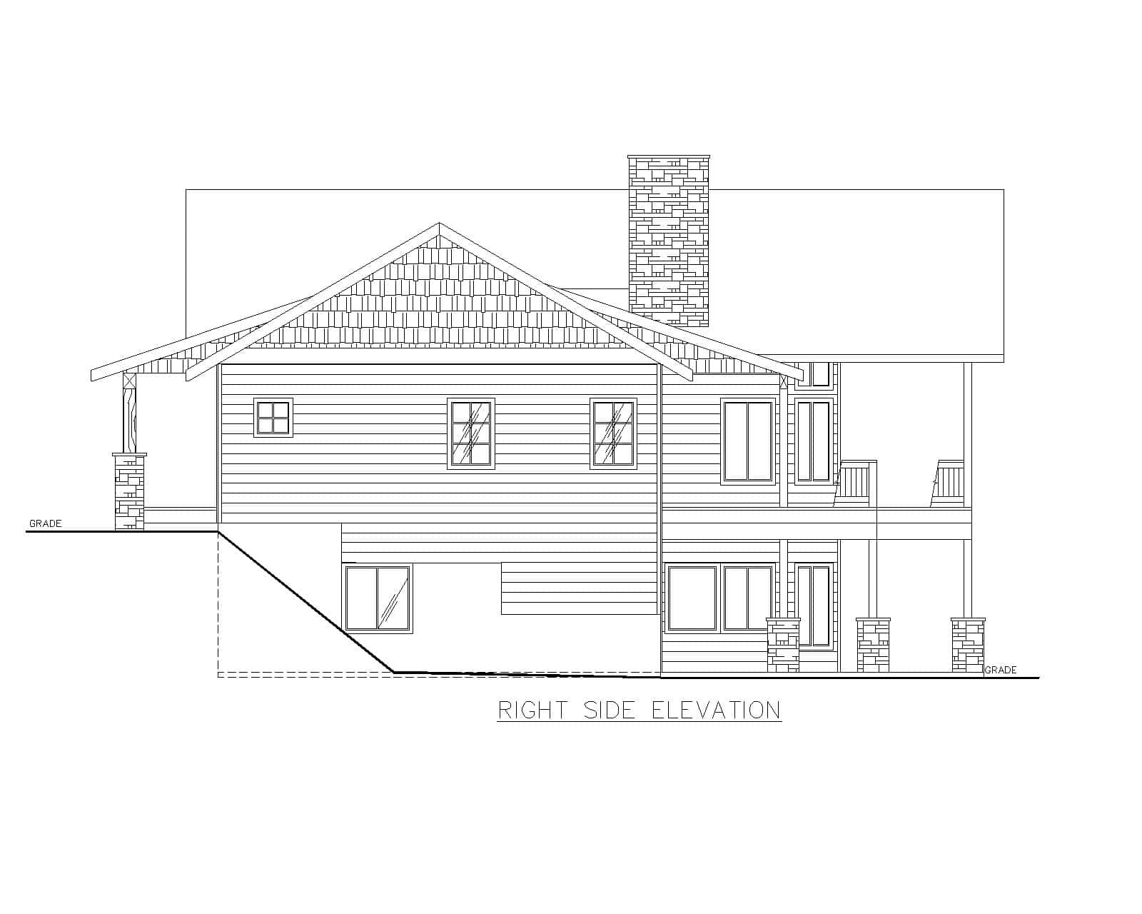 Home Plan Right Elevation of this 5-Bedroom,2972 Sq Ft Plan -132-1763