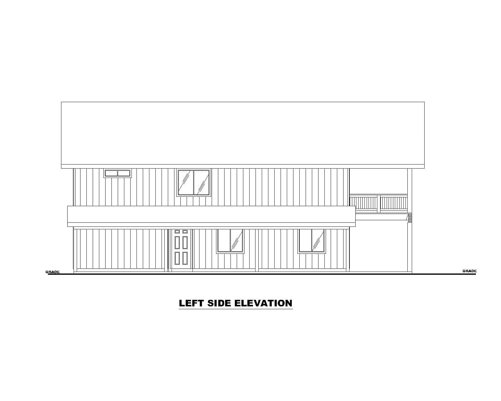 Home Plan Left Elevation of this 3-Bedroom,1876 Sq Ft Plan -132-1764