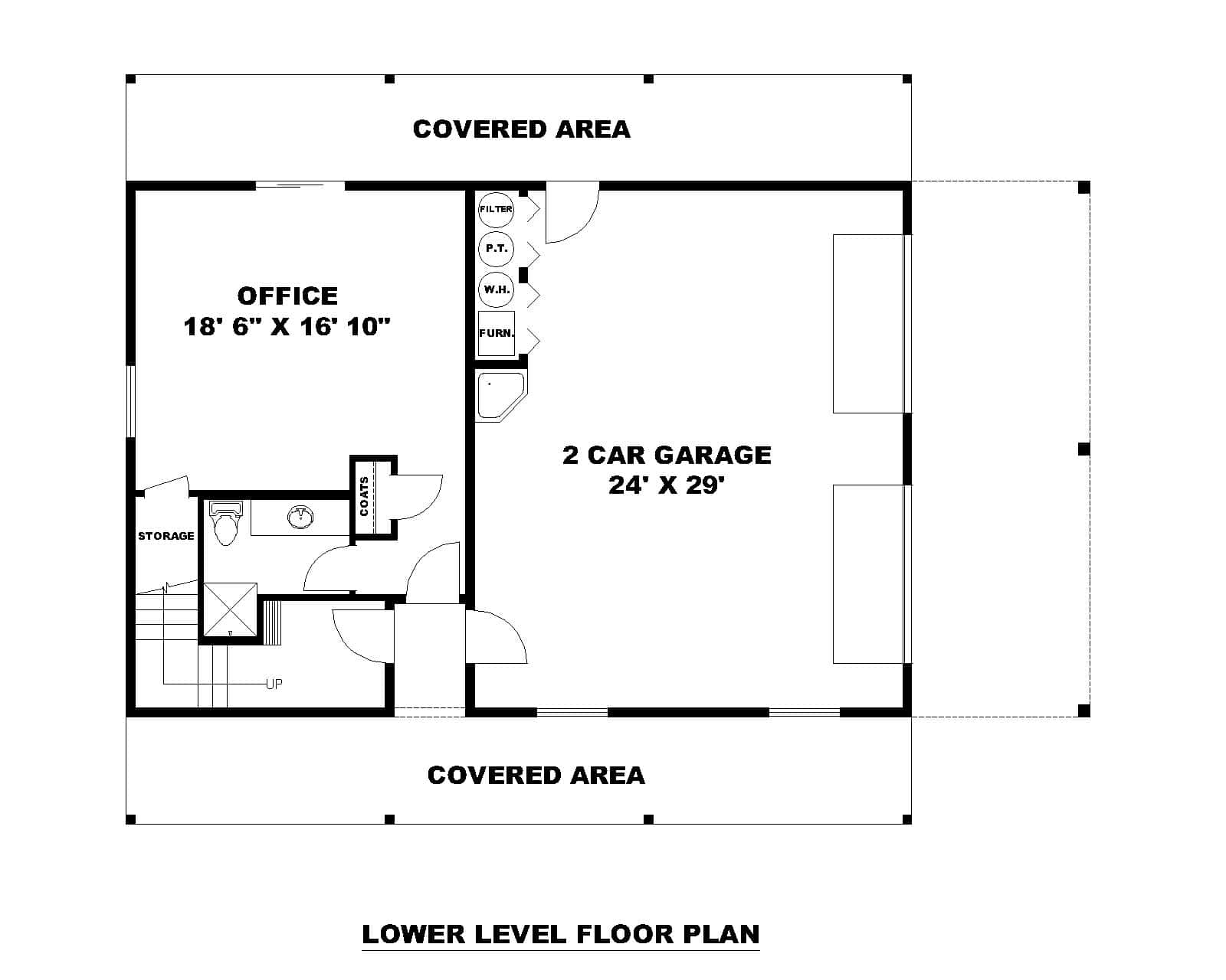 Basement of Garage w/Apartments Plan #132-1764