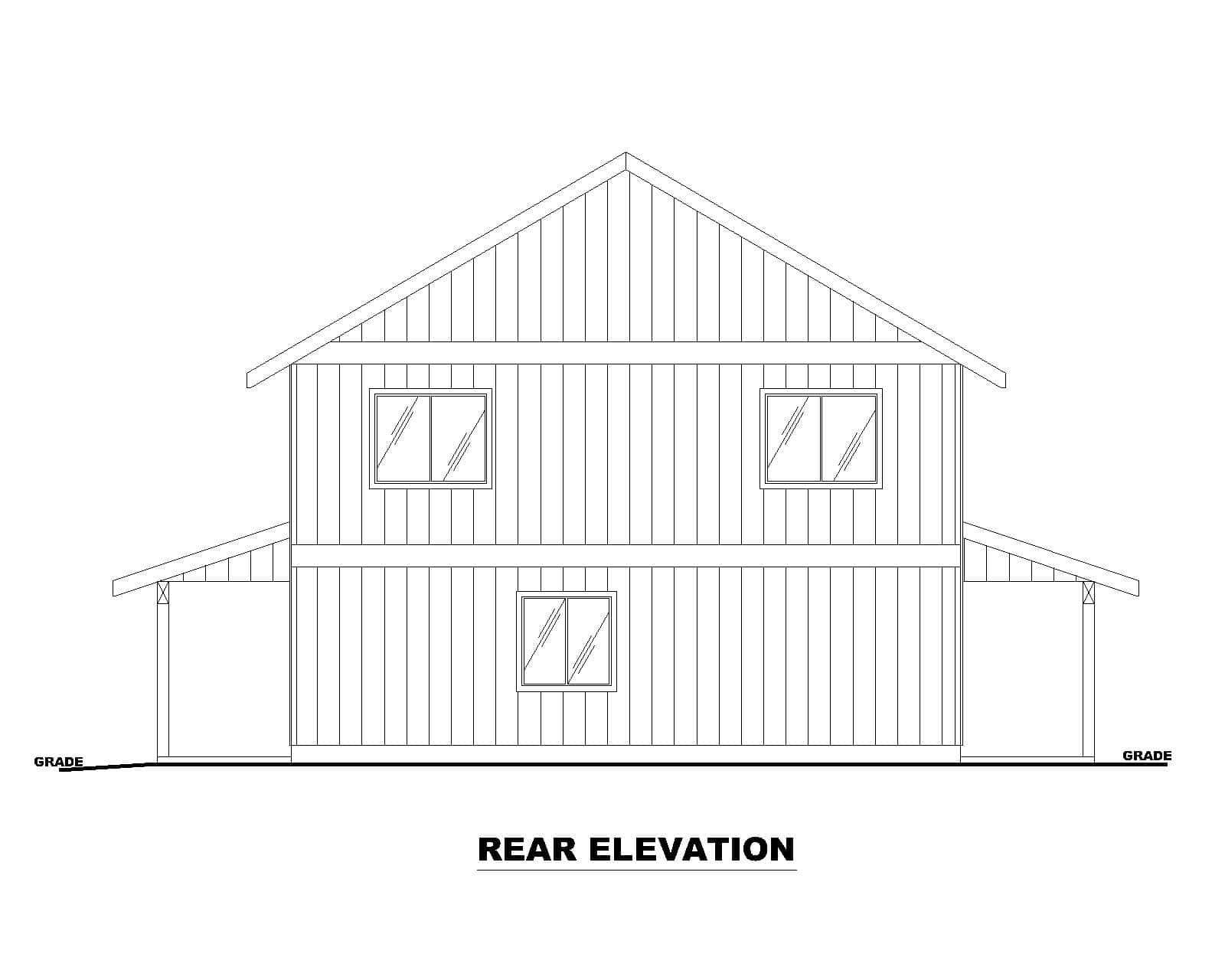 Home Plan Rear Elevation of this 3-Bedroom,1876 Sq Ft Plan -132-1764